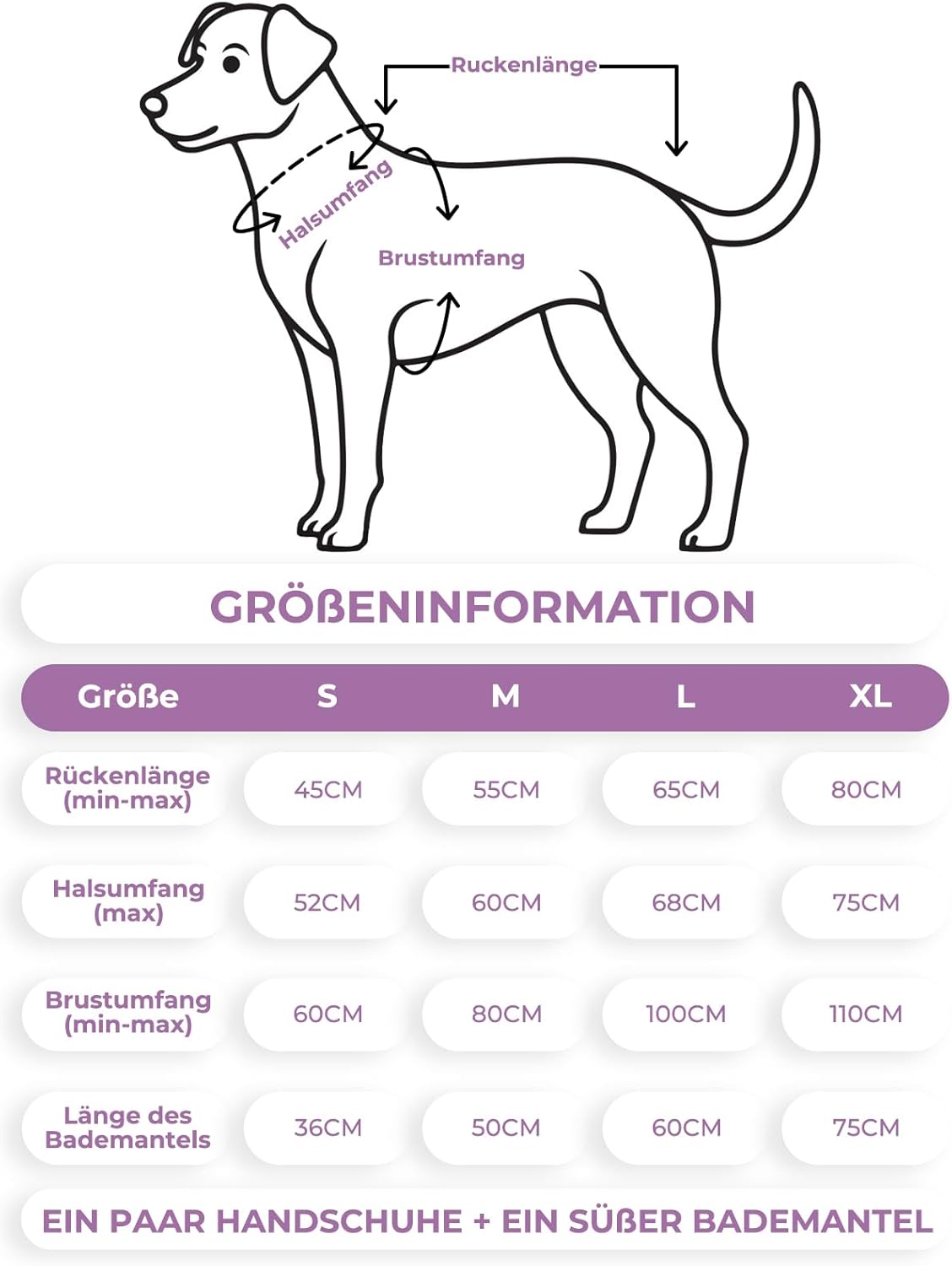 Schnelltrocknender Hunde-Bademantel, L Grau Rosa