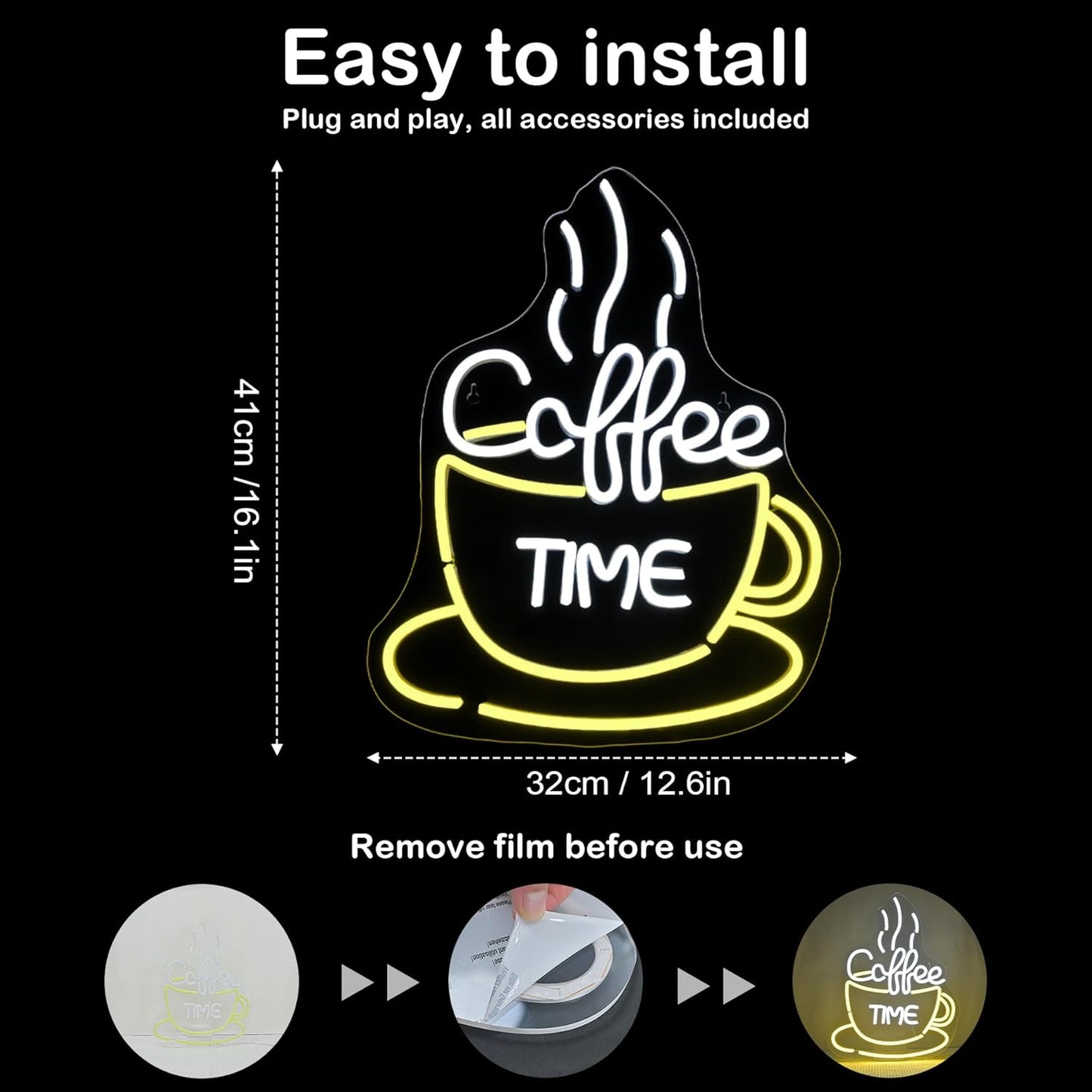Neon Schild "Coffee Time" für Wanddekoration, Coffe Time