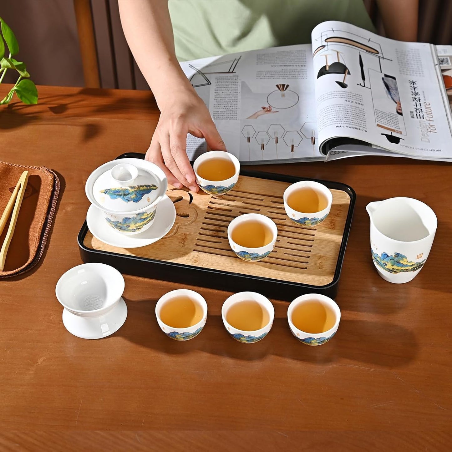 Traditionelles Chinesisches Teeset mit 6 Tassen, Qljs - Gaiwan