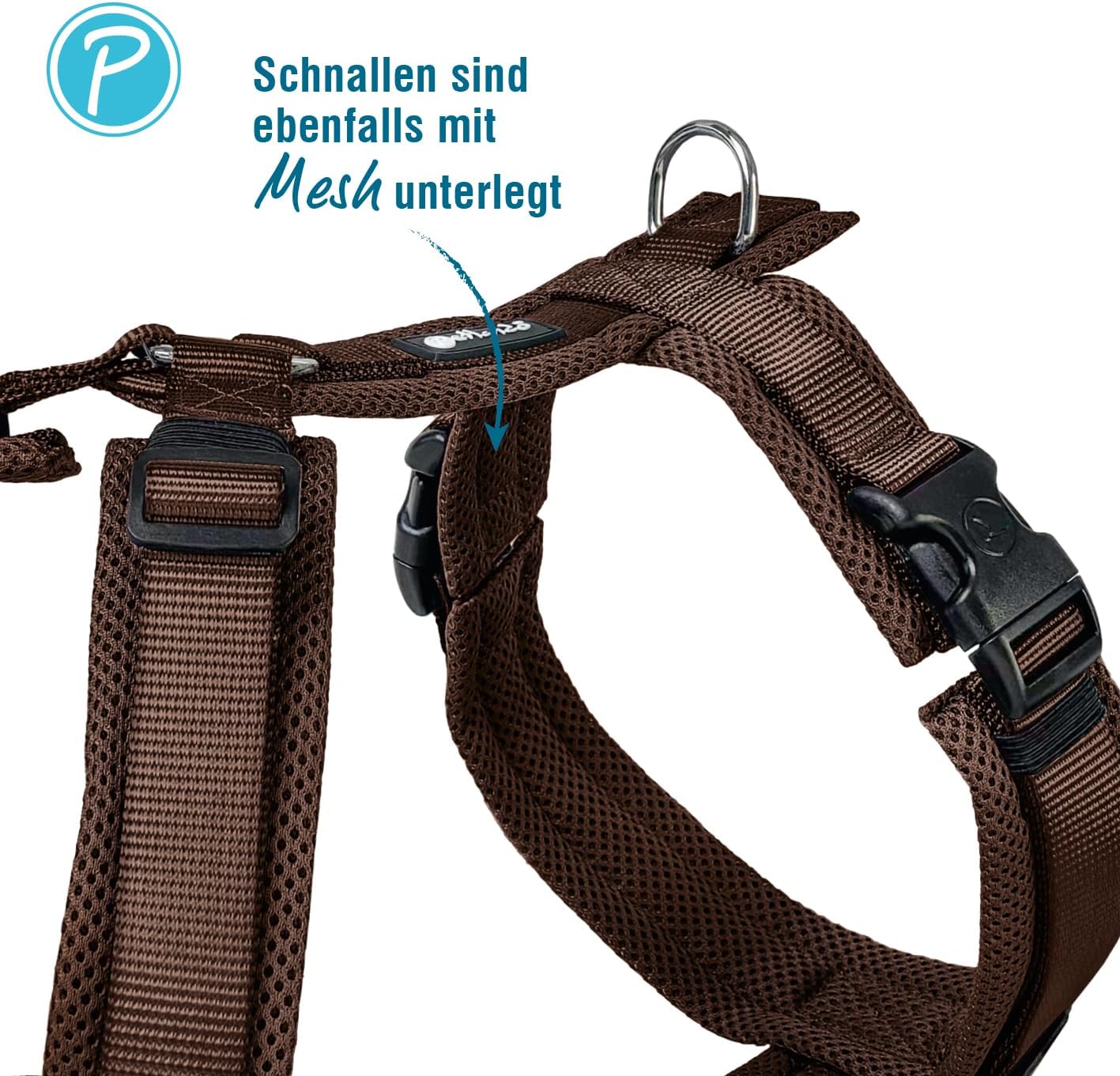Ergonomisches Hundegeschirr, Mokka S