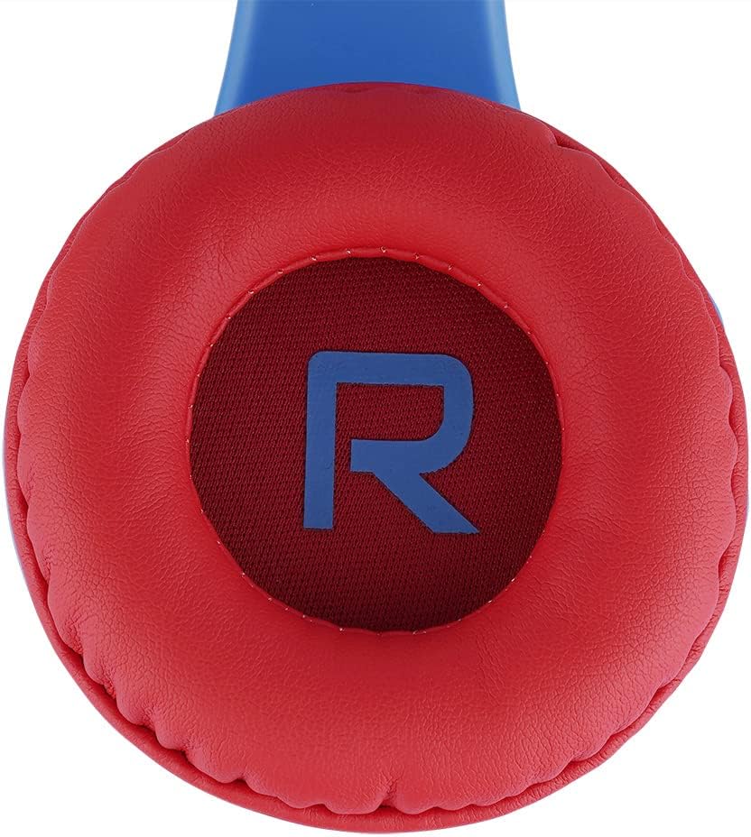 Bluetooth-Kinderkopfhörer mit Lautstärkebegrenzung, Blau/Rot