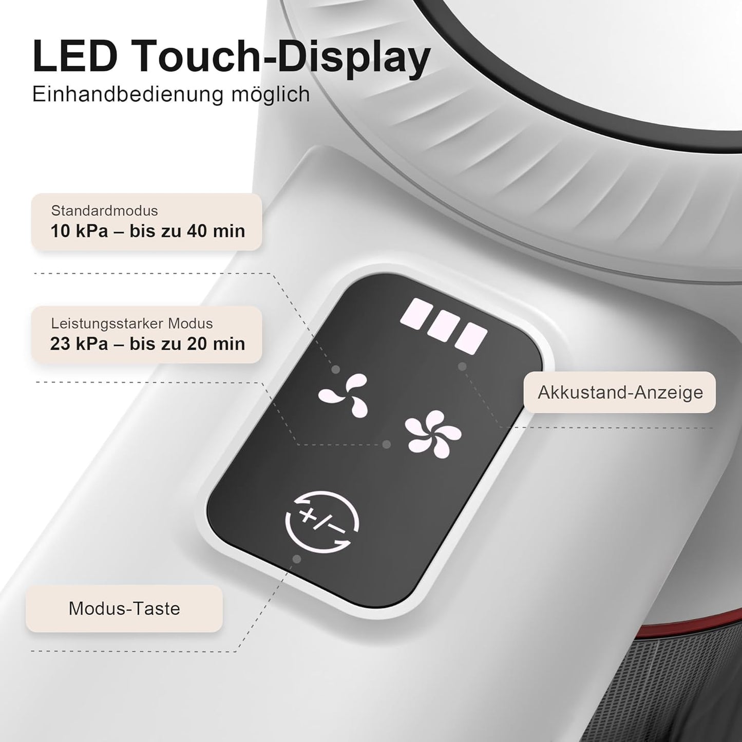 Akkustaubsauger P9-W mit LED-Display, S Vacuum Cleaner Set(S)