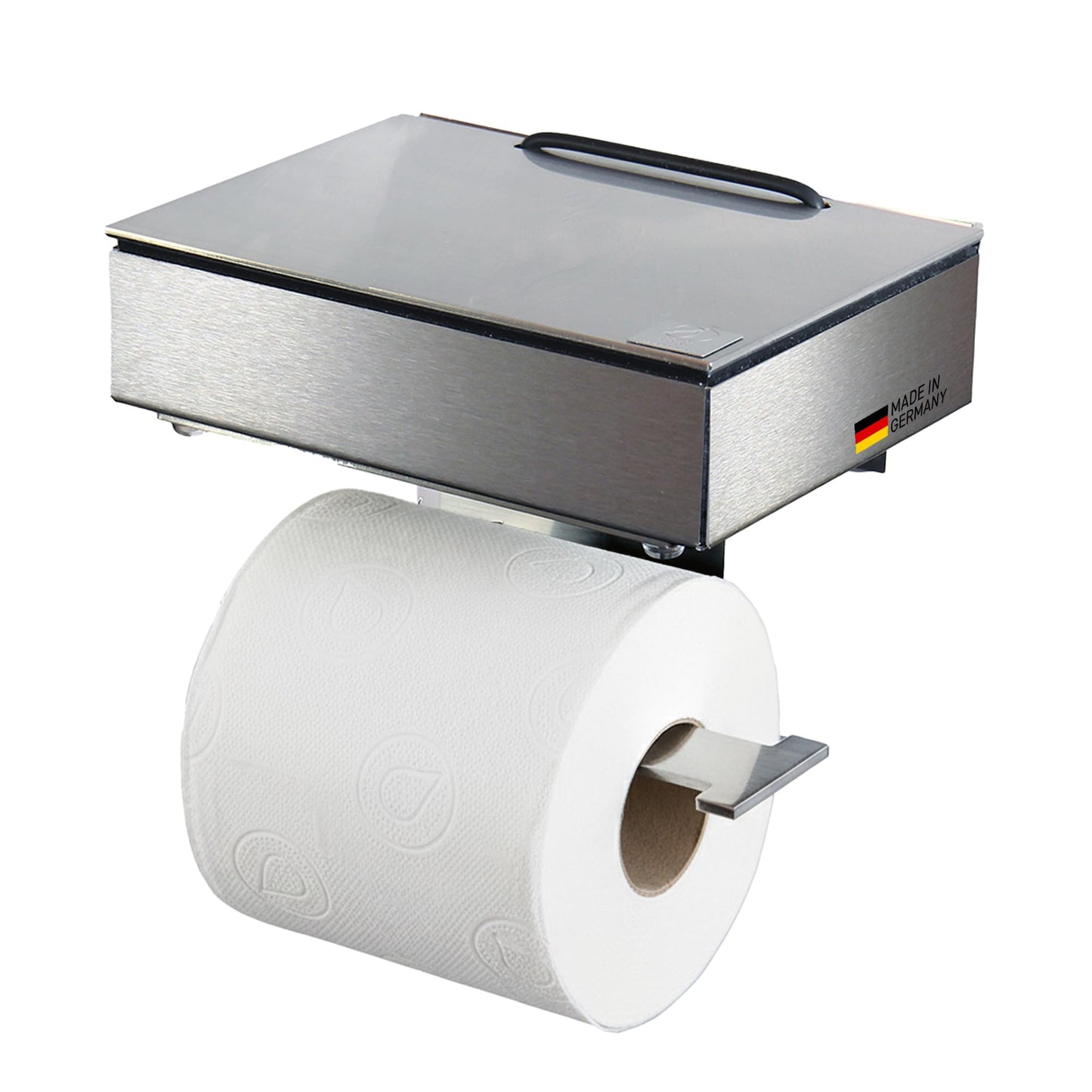 Toilettenpapierhalter mit Feuchttücherbox, Gehäuse Matt Abdeckung Edelstahl Befüllbar Von Rechts