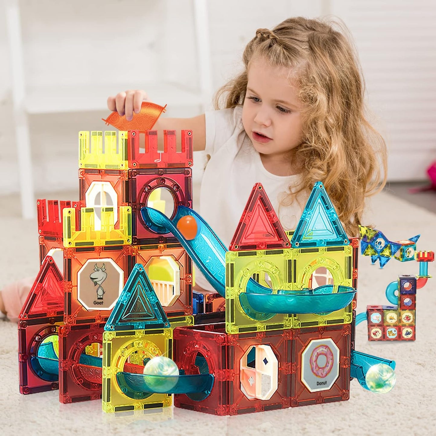 75-teiliges Magnetbausteine-Set, 75Stück+20pcs Aufkleber