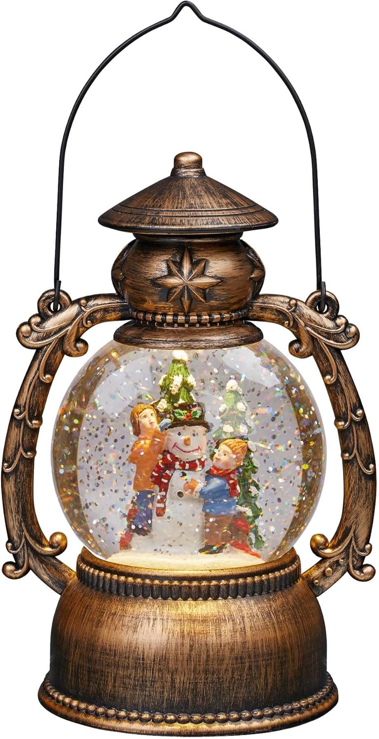Schneekugel - LED Laterne (524321), Schneemann, Kugel-Laterne / 14 x 20cm