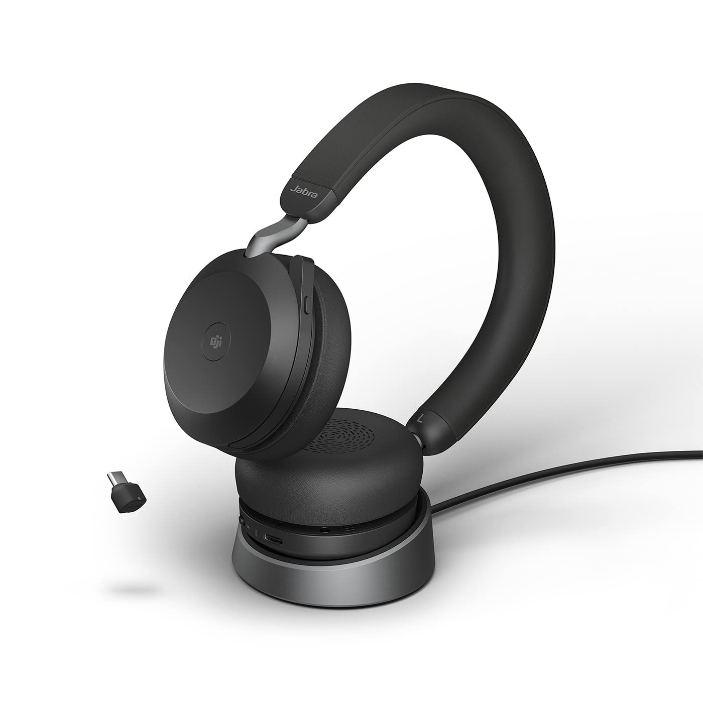 Evolve2 75 MS Stereo + Ladestation, USB-C Dongle USB-C Adapter & Inklusive Halterung Teams