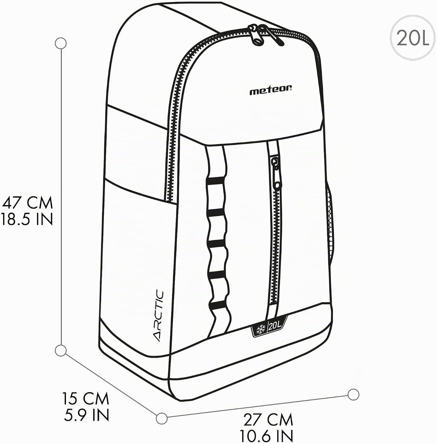 Meteor Arctic 74657 Thermal Backpack, 20 Lang Mehrfarbig