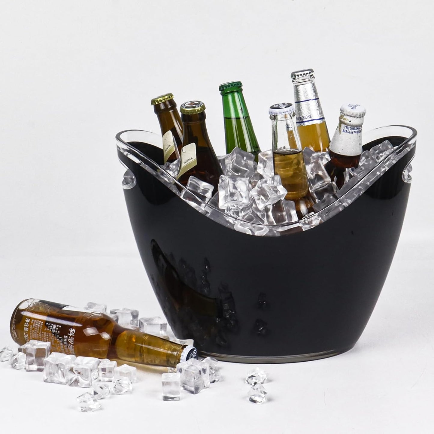 Eiskübel mit Griffen, Schwarz