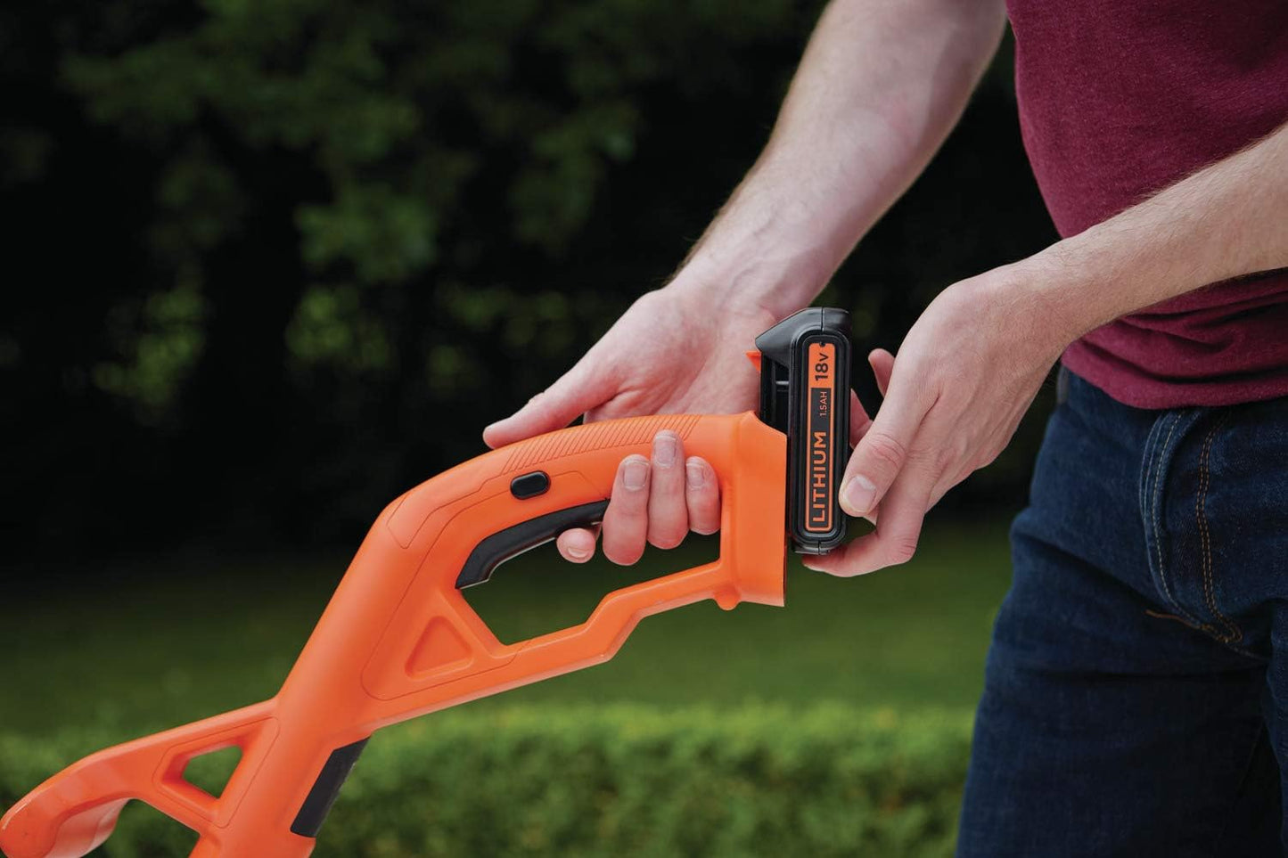 Akku-Rasentrimmer mit automatischer Fadenverlängerung, Rasentrimmer - Akku 2.0 Ah