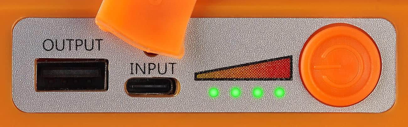 LED-Baustrahler mit Akku & Solar, Orange, 1er