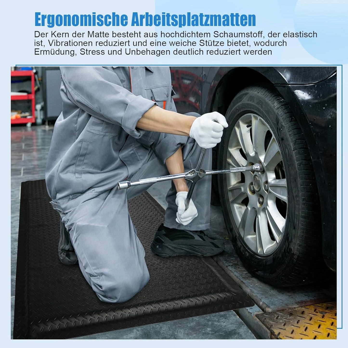 Ergonomische Anti-Ermüdungsmatte für Steharbeitsplätze, 92 x 152 cm