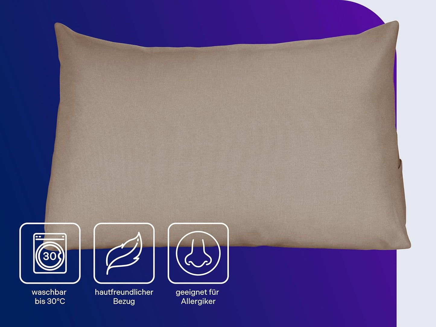 Cozy Lese- und Rückenkissen mit Seitenfach, Hellbraun Möbelstoff (100% Polyester)