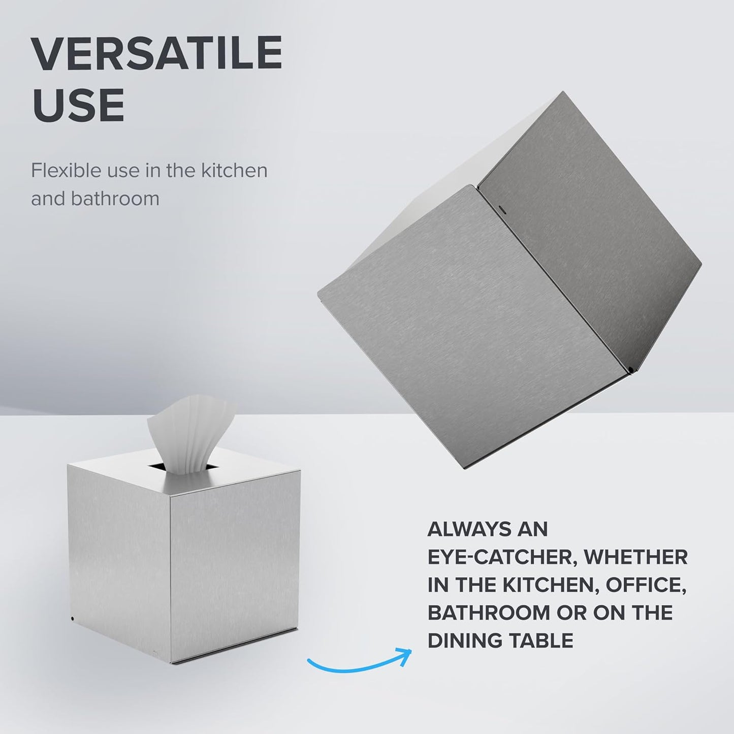 Quadratische Kosmetiktücher-Box, Argent