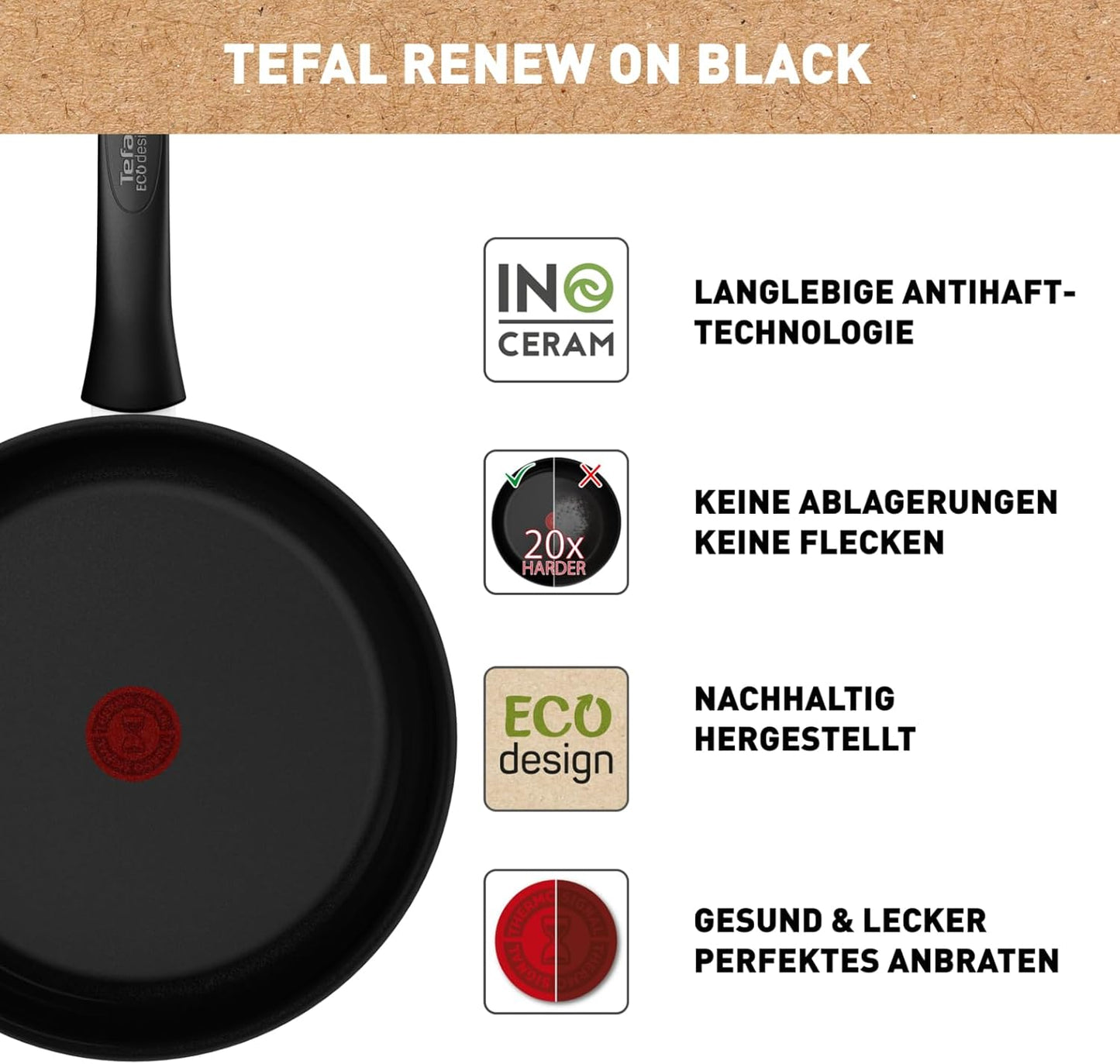 Bratpfanne Renew Black On 28cm, Keramik, Bratpfanne 28 cm