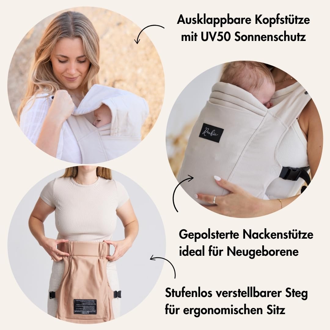 Ergonomische Babytrage, Beige