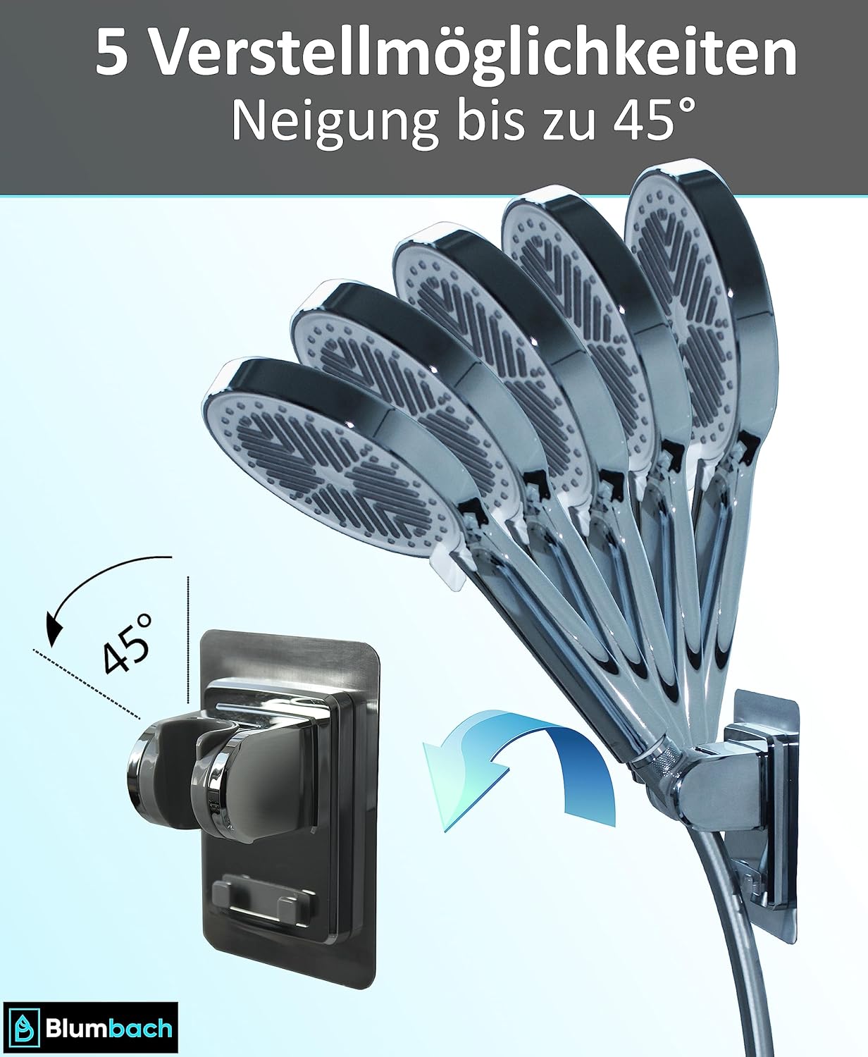 Duschkopfhalterung ohne Bohren, Chrom
