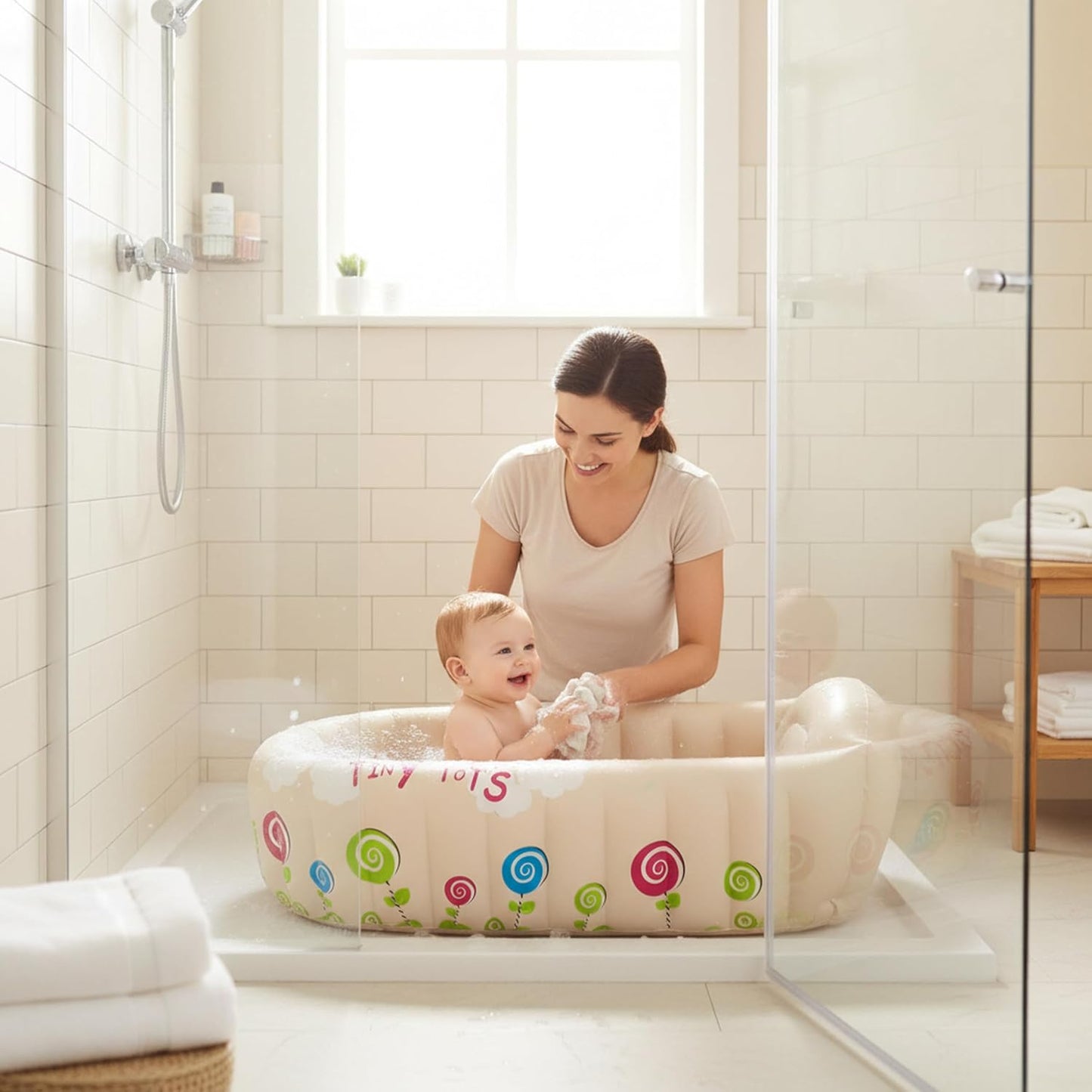 Aufblasbare Babybadewanne Tiny Tots mit Thermometer