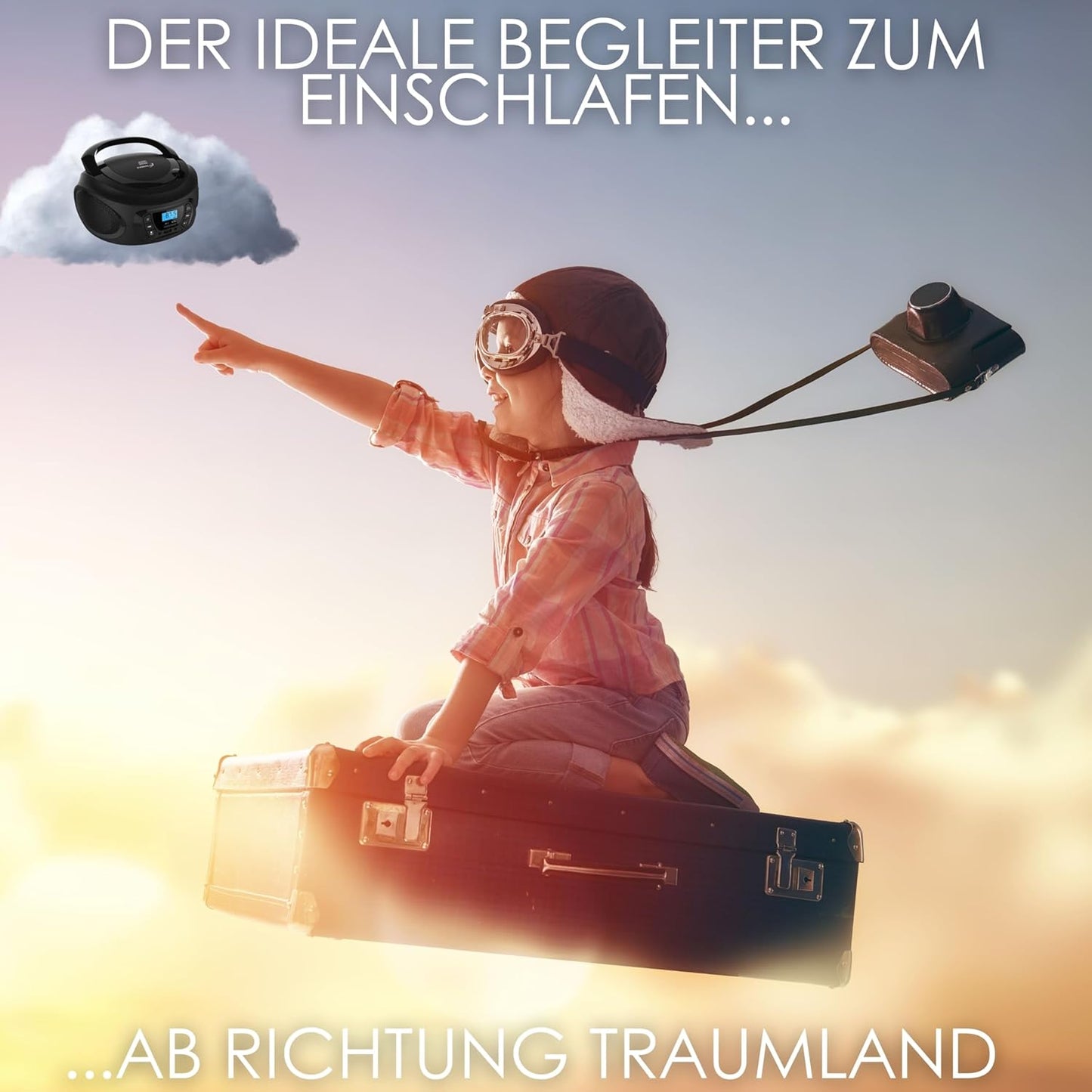 Tragbarer CD-Player mit Radio und USB-Anschluss, Dark Knight Black
