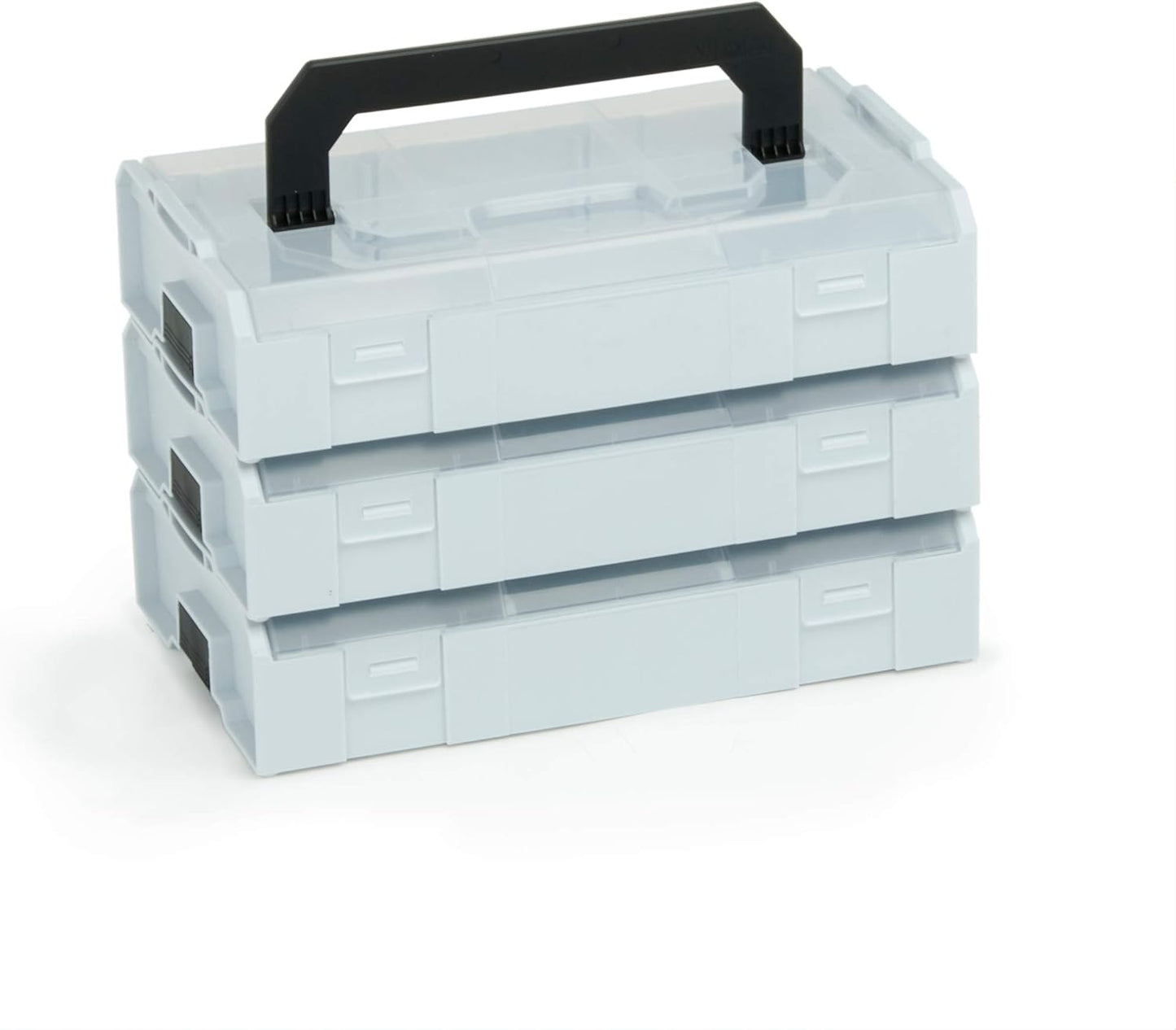 3-teiliges Sortierkasten L-BOXX Mini Set, 3 Grau + Transparent