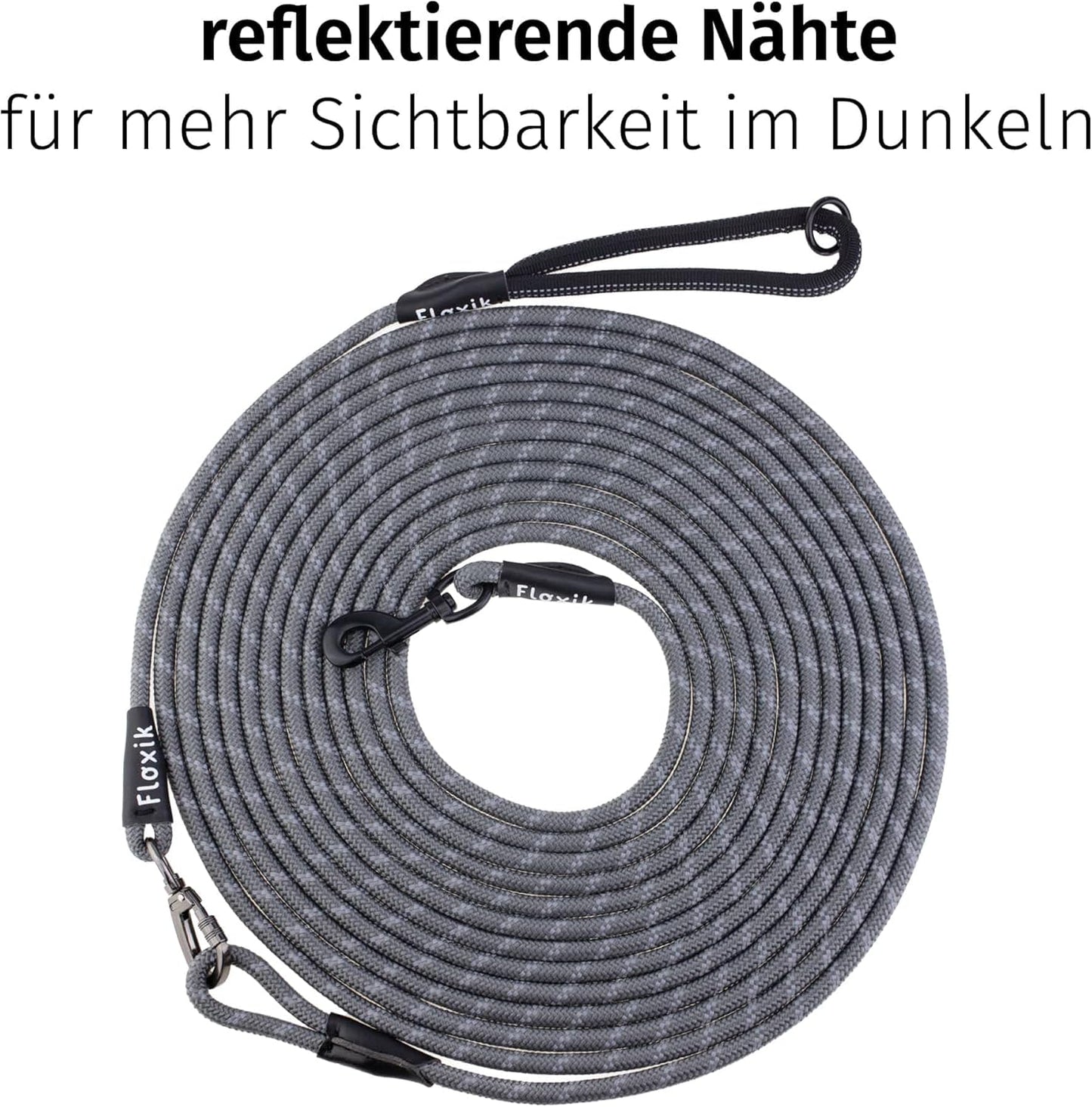Hundeschleppleine, 10m Grau