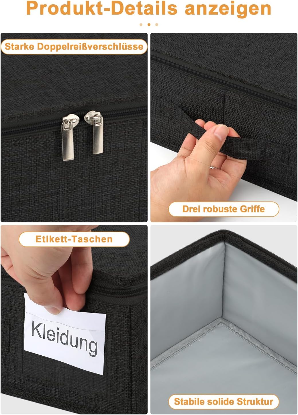 Unterbett-Aufbewahrungsboxen Set, Eisenhaltig