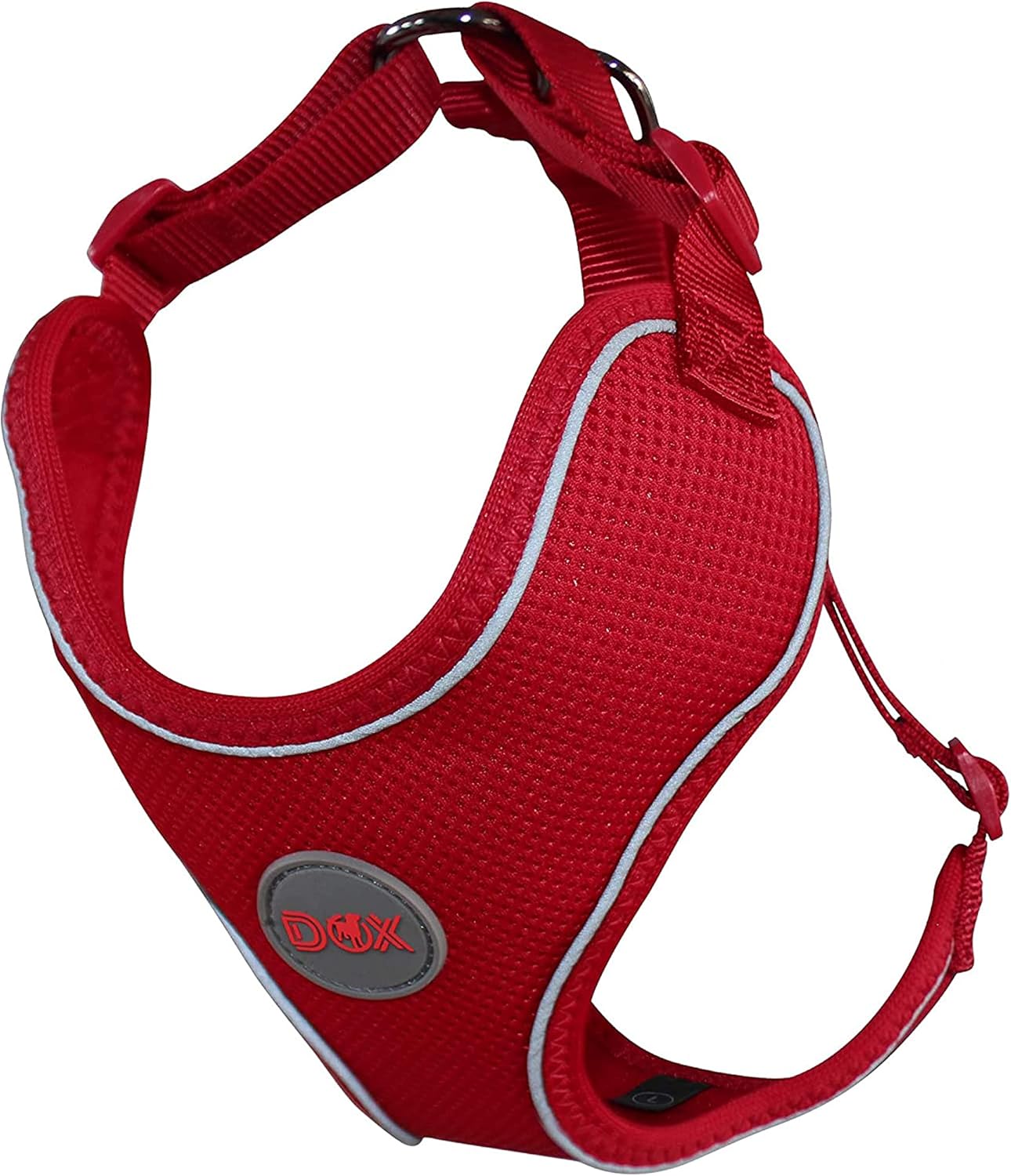 Reflektierendes Hundegeschirr, HALS: 42-58 cm | BRUST: 52-76 cm Rot