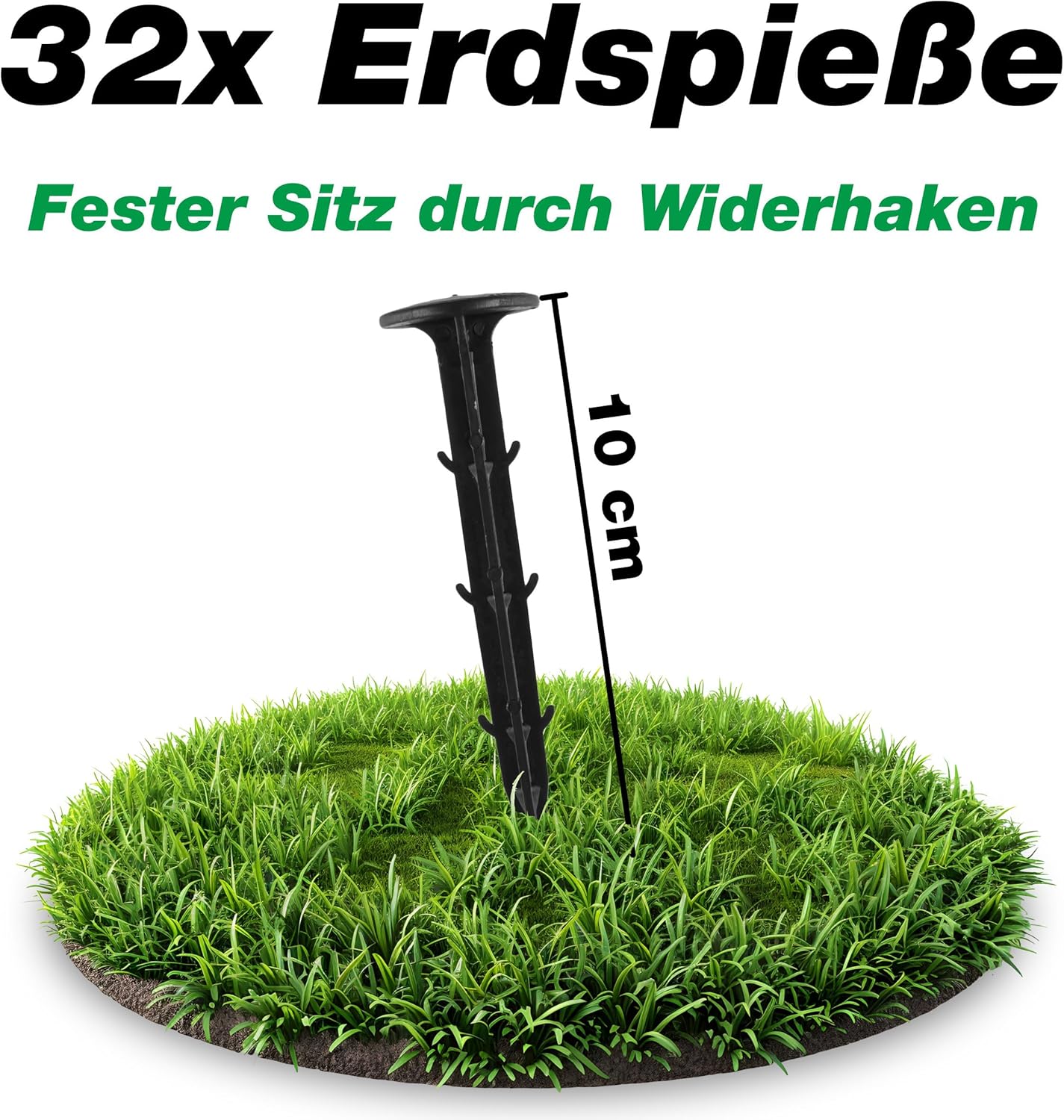 Teichabdeckung, 6x10m, mit Erdspiessen, 6x10m