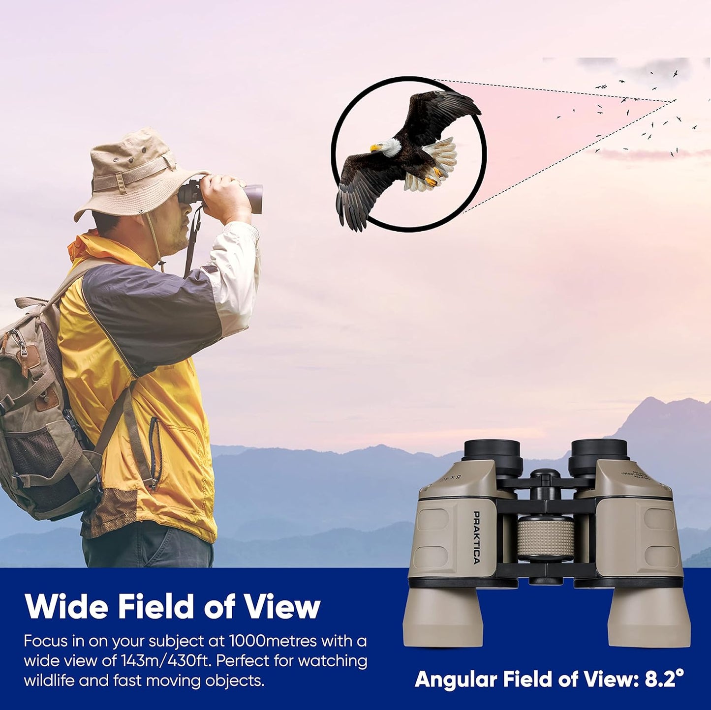 8x40 Fernglas für Outdoor-Aktivitäten, sand 8x40