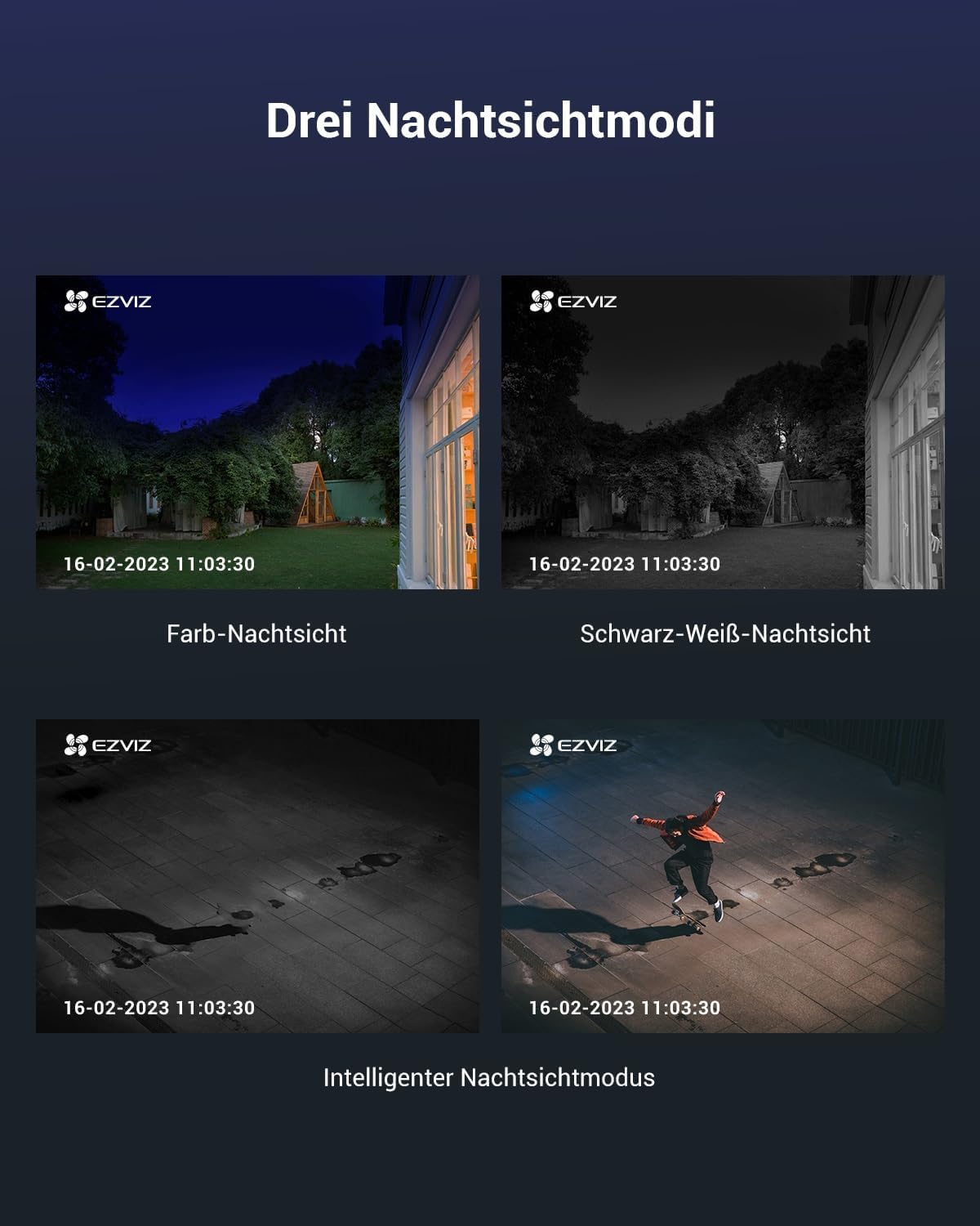 1080P WLAN Überwachungskamera mit Farbnachtsicht, Kamera mit Farbnachtsicht