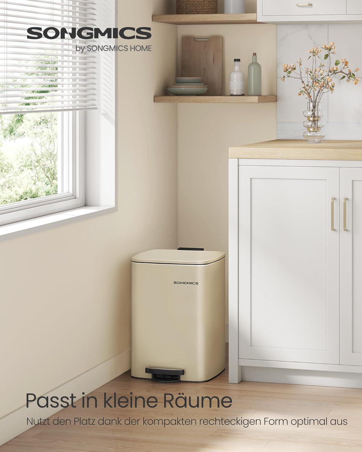 Tretmülleimer mit Softclose, sandbeige 20 L