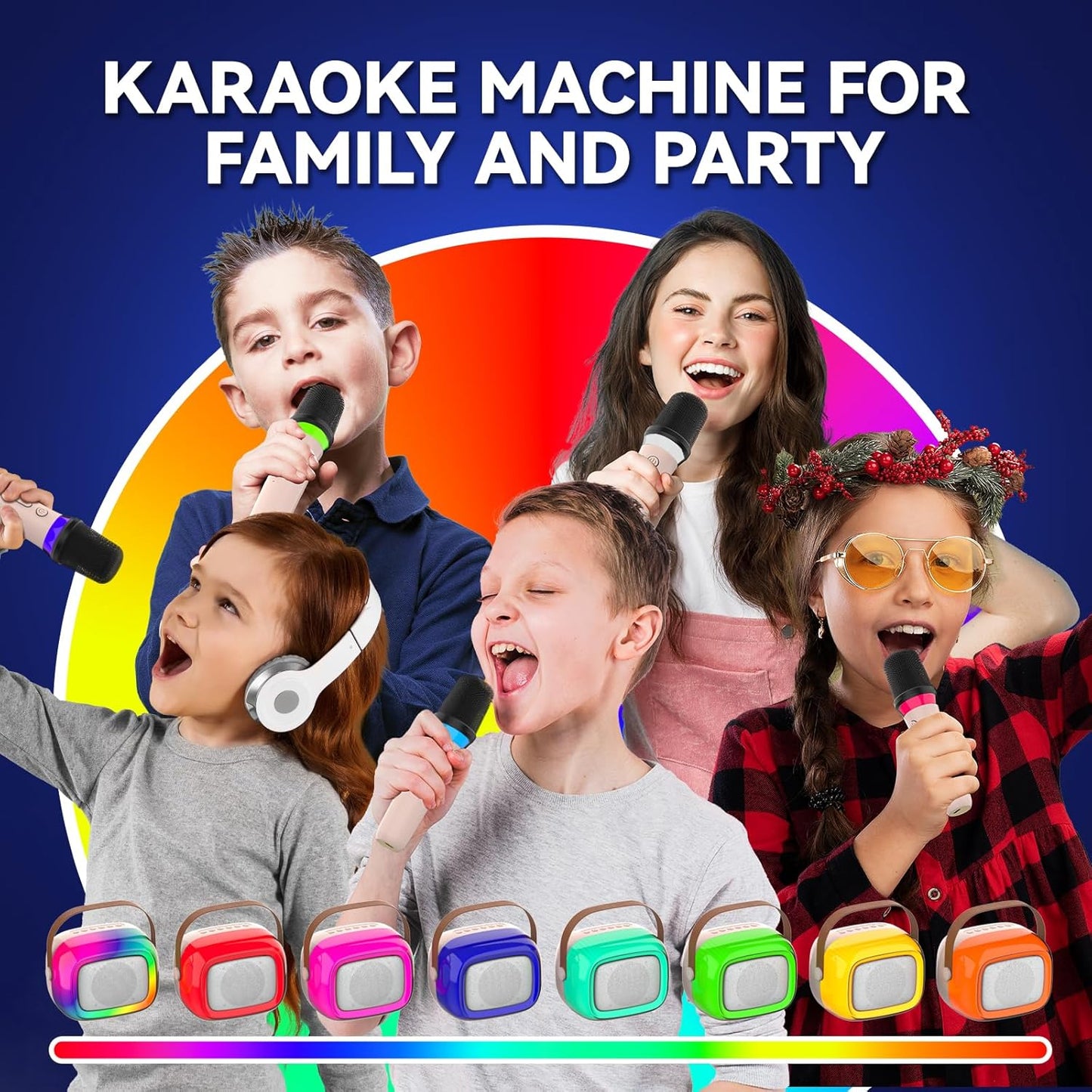 Karaoke-Machine, mit 2 Kabellose Mikrofon