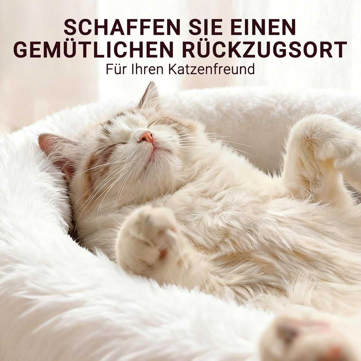 Rundes Katzenbett, 45x45x16.5CM Rosa