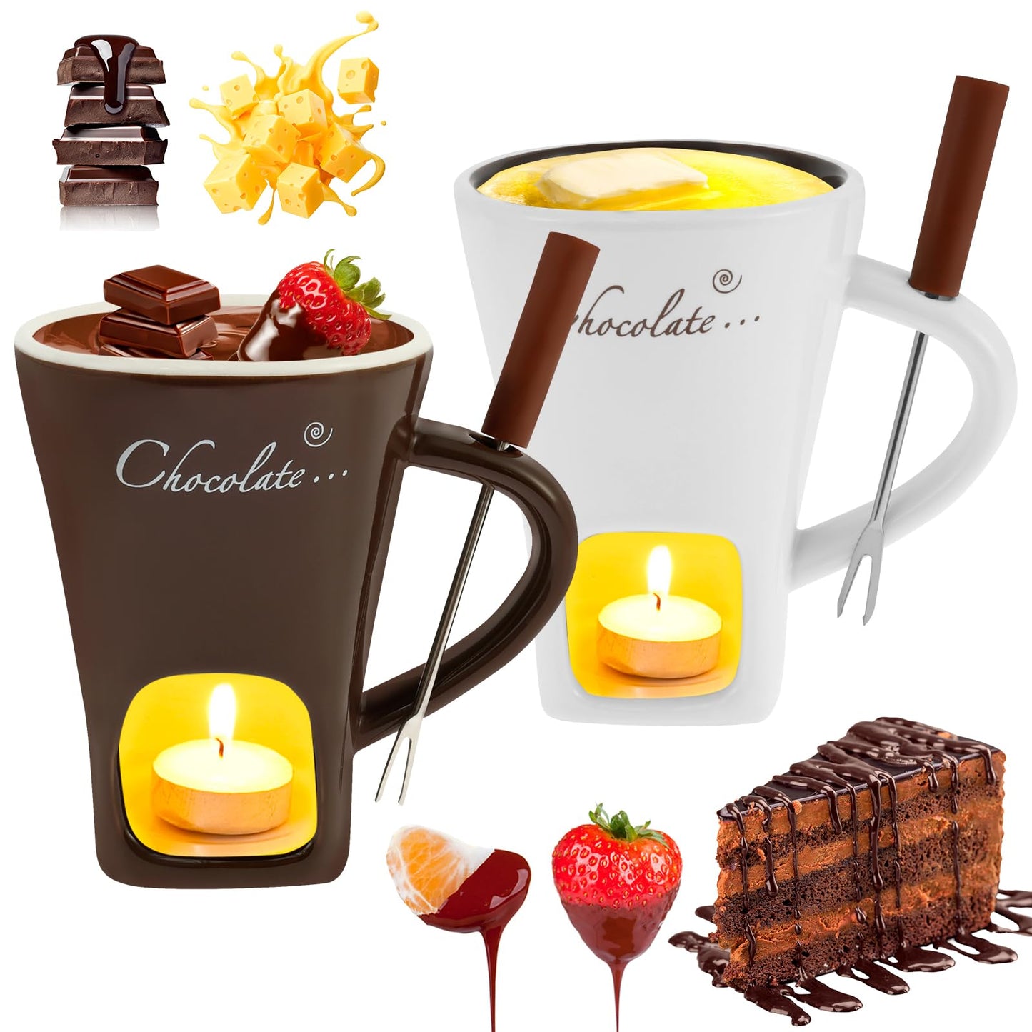 2er-Set Schokoladenfondue-Tassen, 2pcs