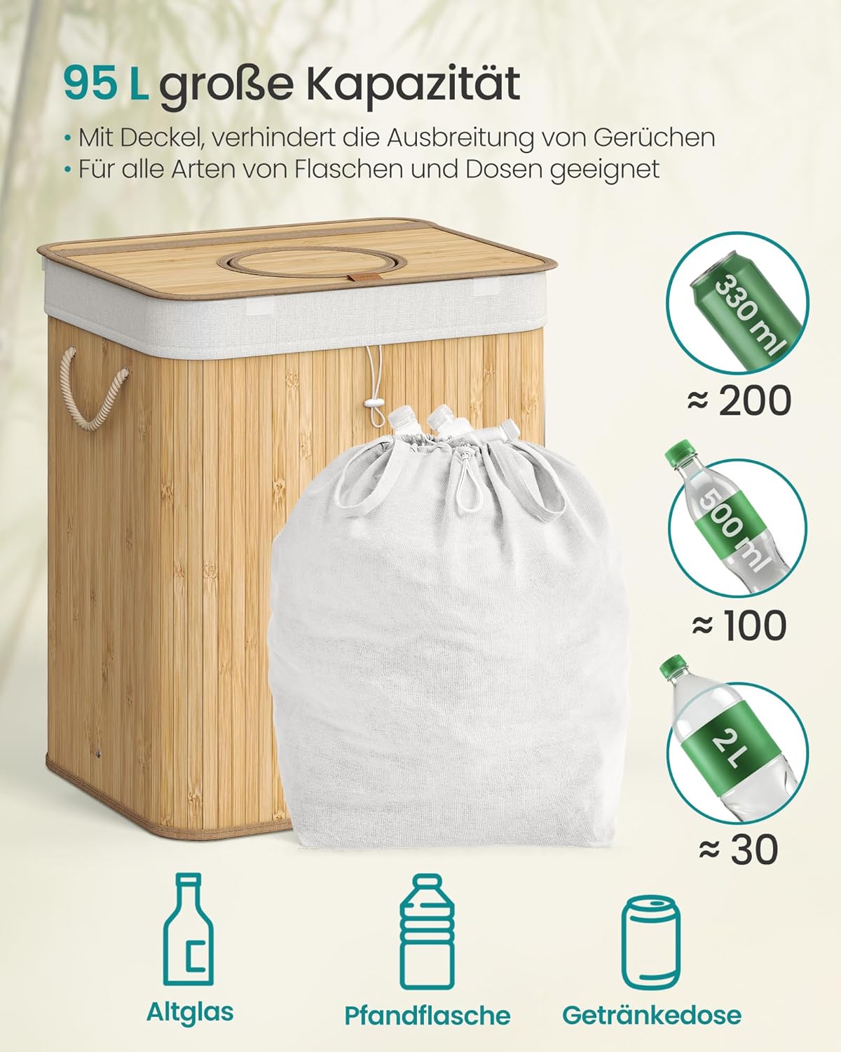 Pfandflaschen-Sammelbehälter, 95 L, 95 L