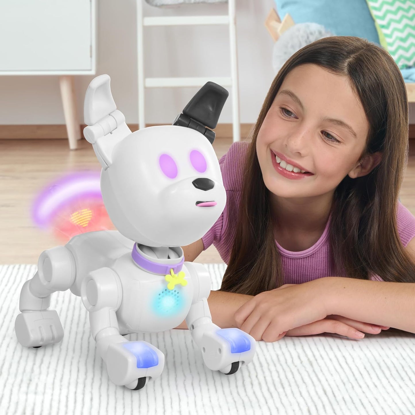 Interaktiver Roboterhund mit Sprachsensoren