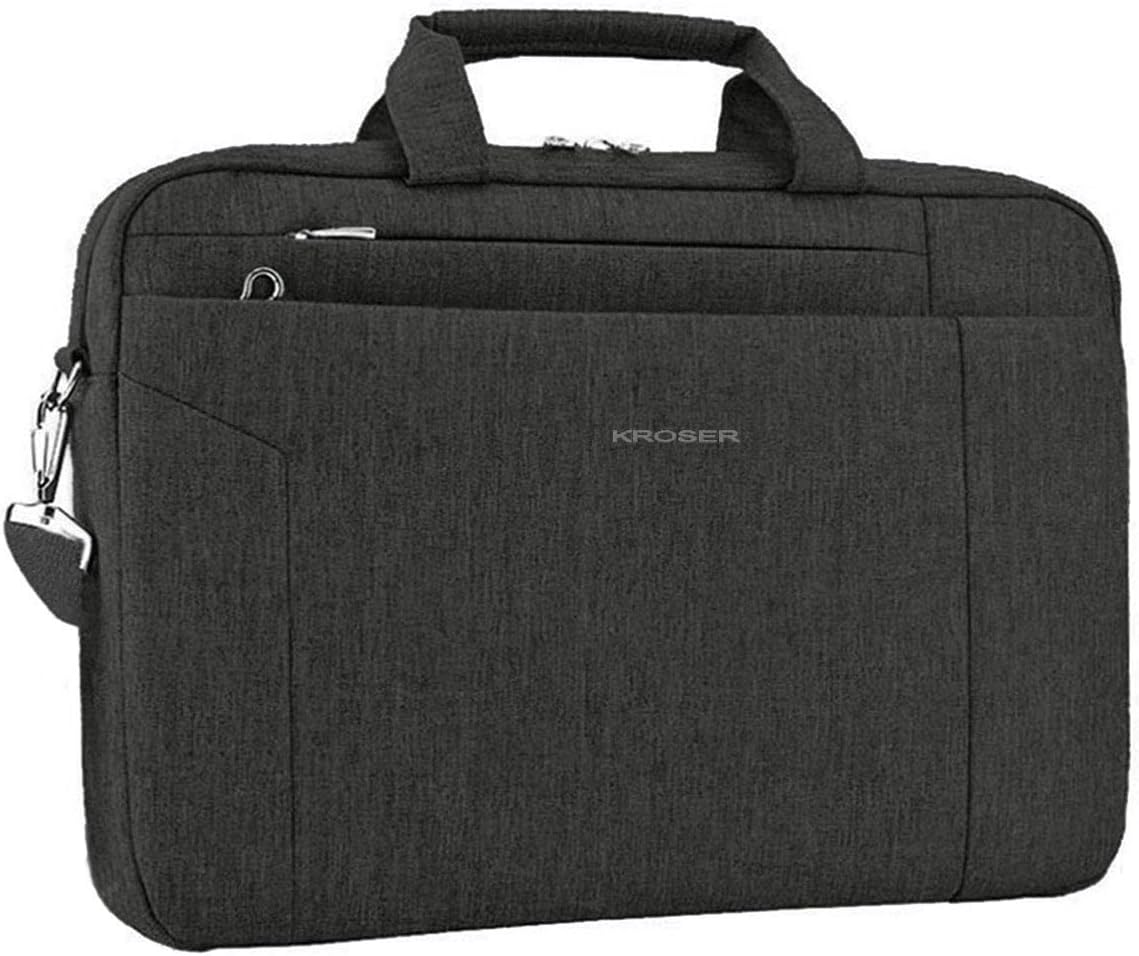 Wasserabweisende Laptop-Schultertasche für 15,6 Zoll, Schwarz 15,6 Zoll