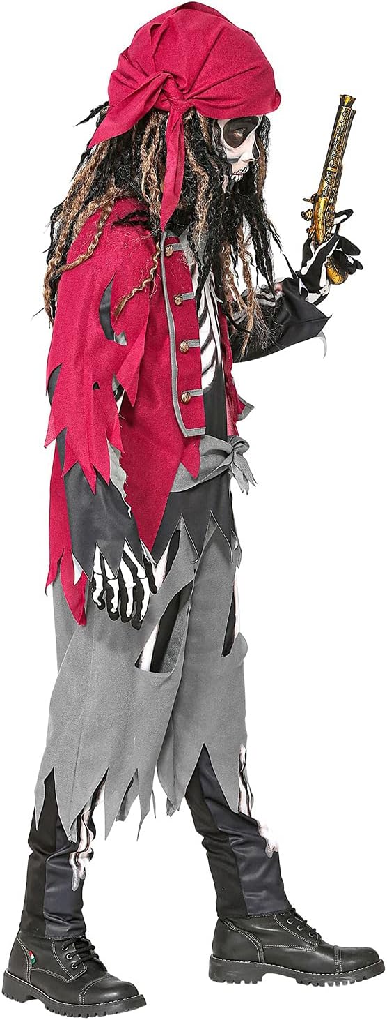 Kinderkostüm Skelett Pirat für Halloween und Fasching, 128