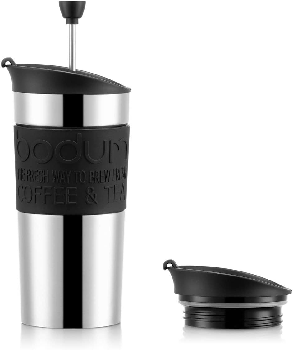 Travel Press Kaffeebereiter aus Edelstahl (350 ml), Schwarz Einzelbett