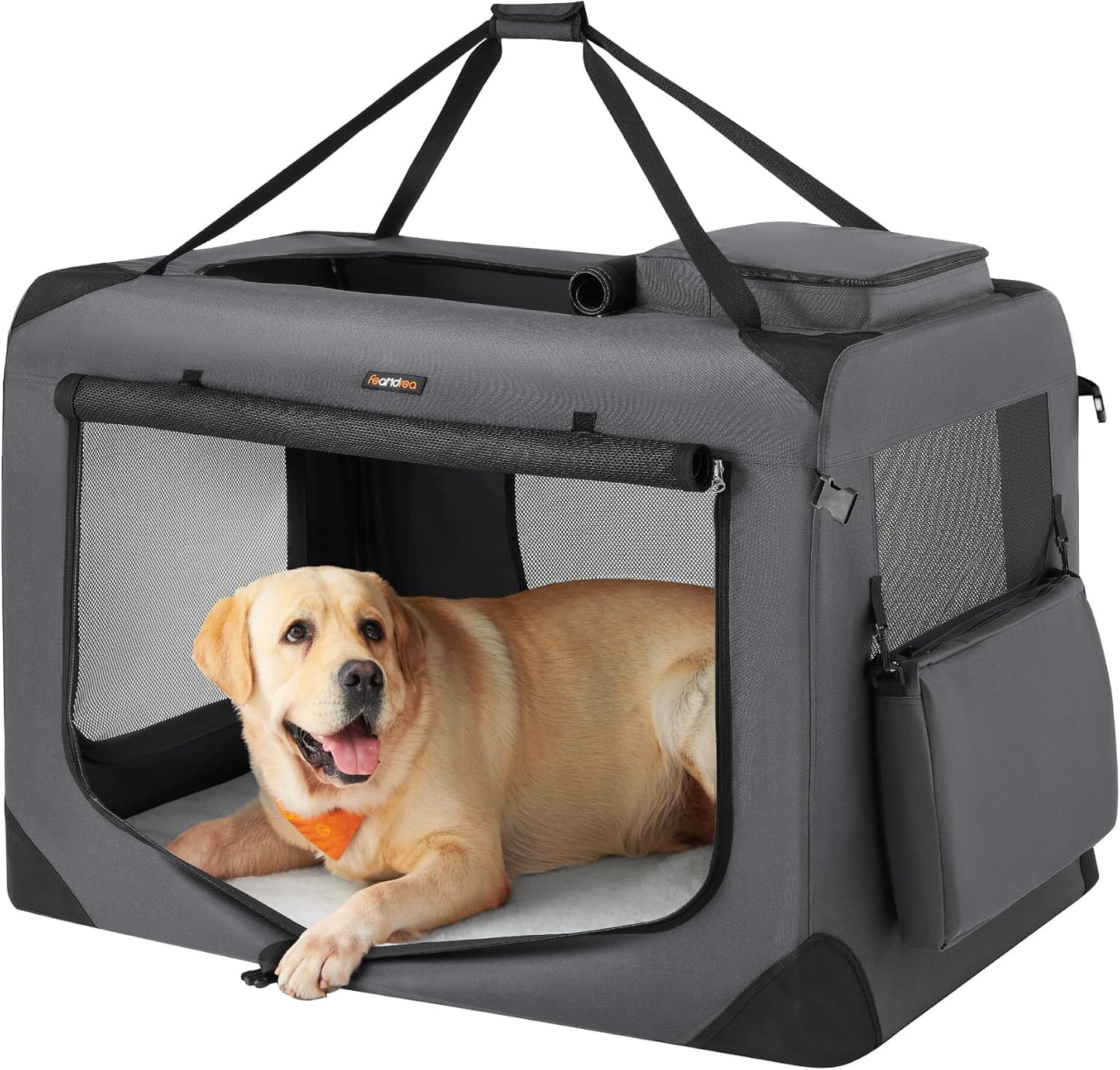Faltbare Hundetransportbox, L 102 x B 69 x H 69 cm Grau