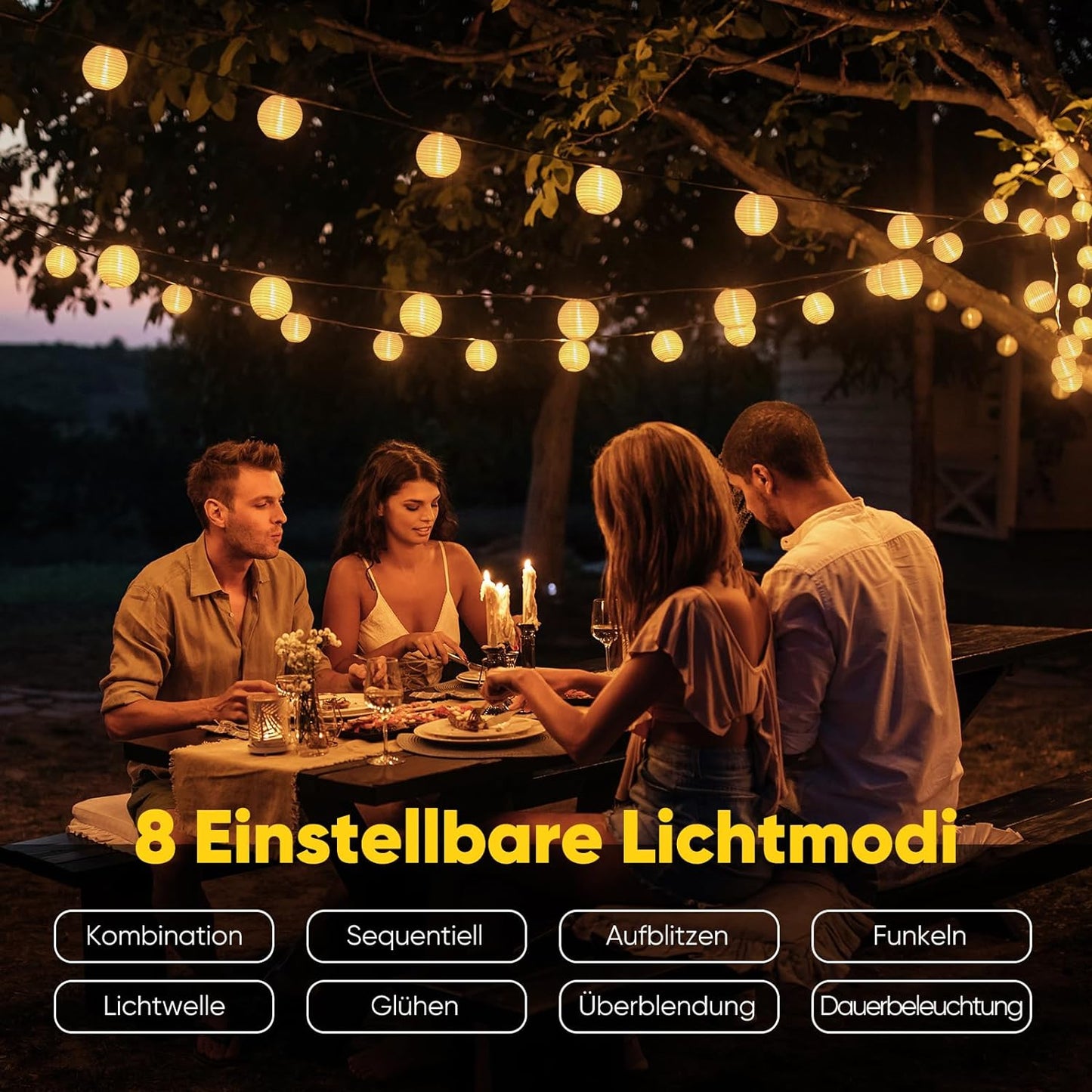 Lampion Lichterkette, 20m