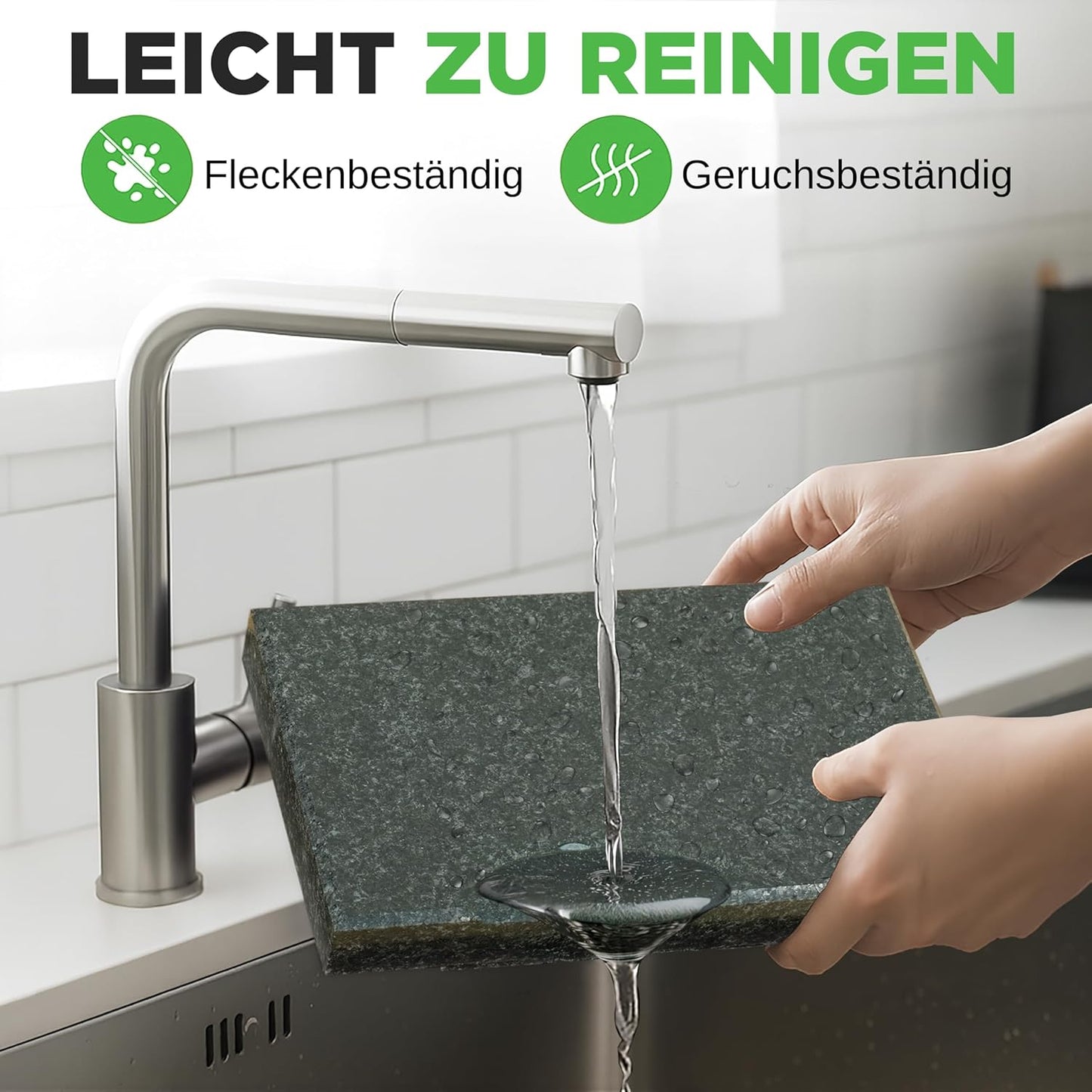 Heisser Stein Tischgrill-Set, Rechteck + Keramikteller