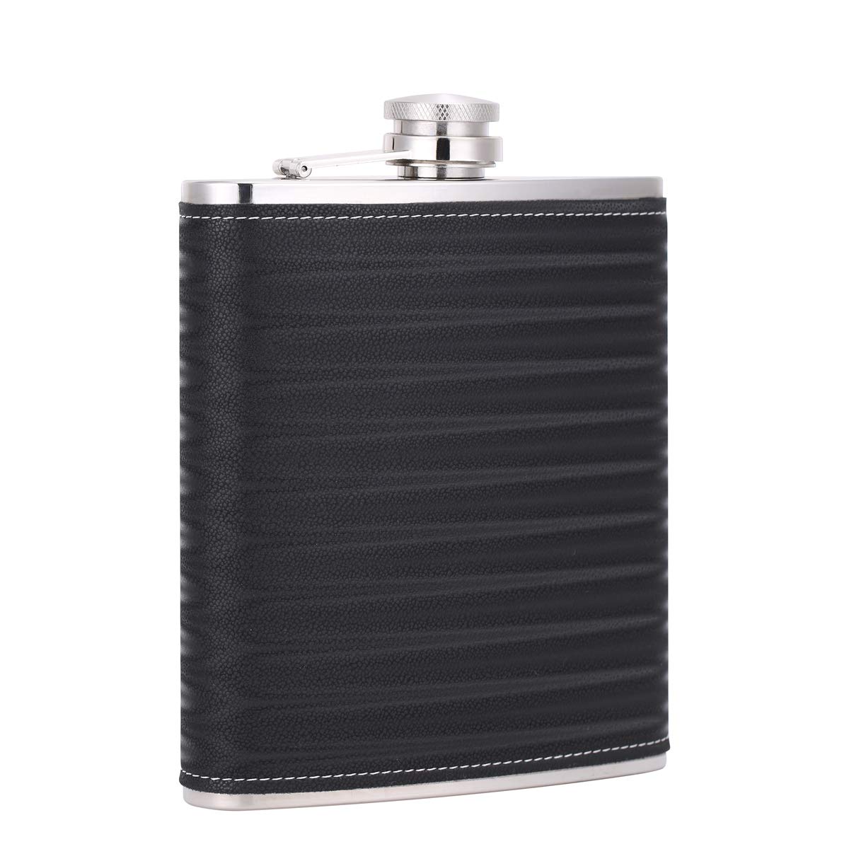Flachmann mit 3D-Ledermuster, 18 oz F. 3d-ledermuster
