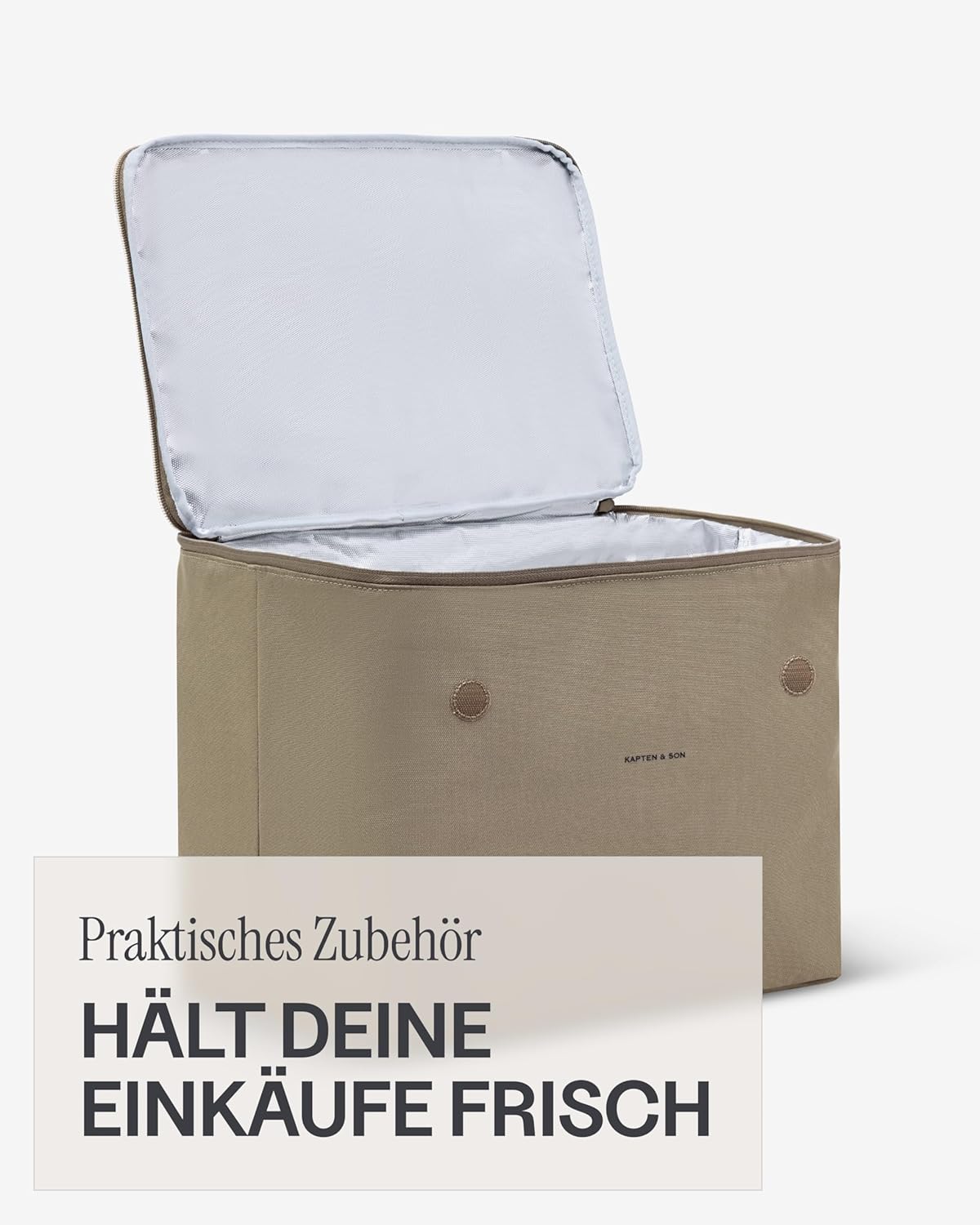 Vaasa Kühltasche für Einkaufskorb, Dusty Khaki Cooling Inlay Large