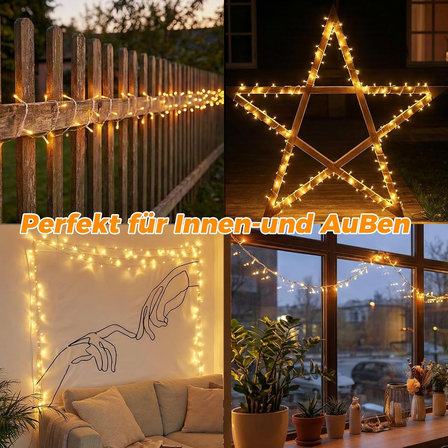 Lichterkette mit 150 LEDs und Fernbedienung, 15M/150LEDs
