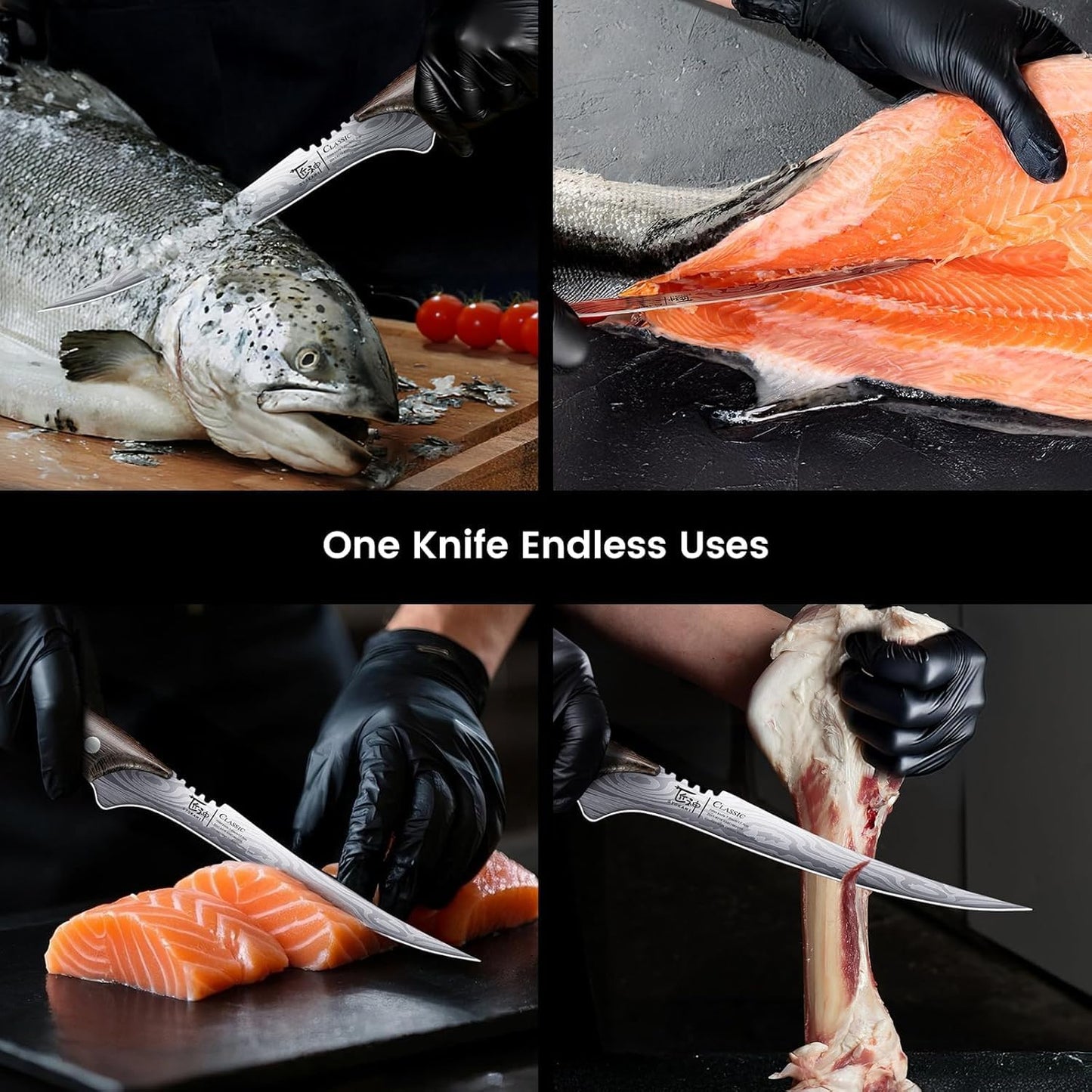 Filetiermesser mit flexibler Klinge, Filetiermesser 18,3 cm