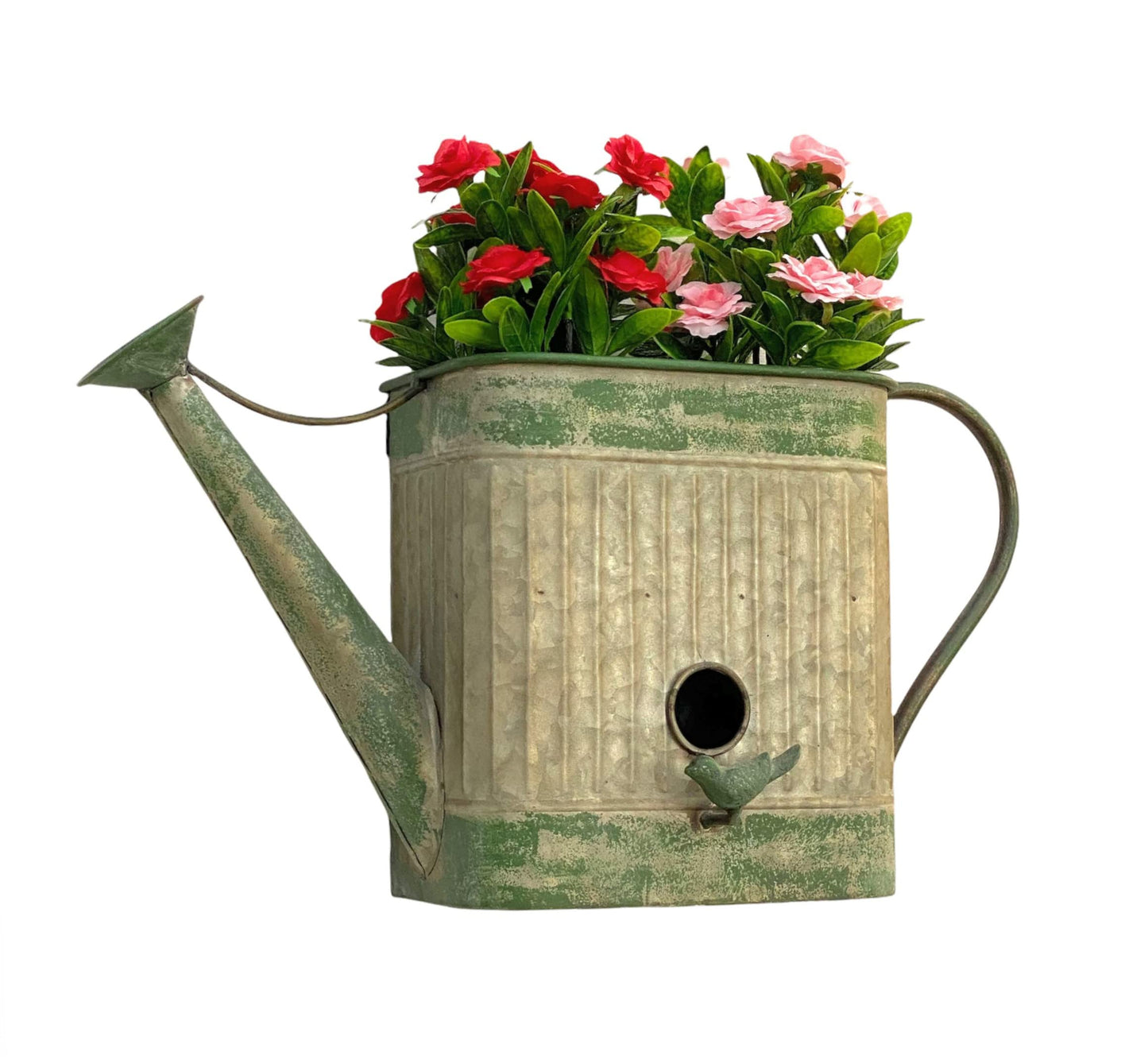 Vogelhaus mit Blumentopf zum Aufhängen