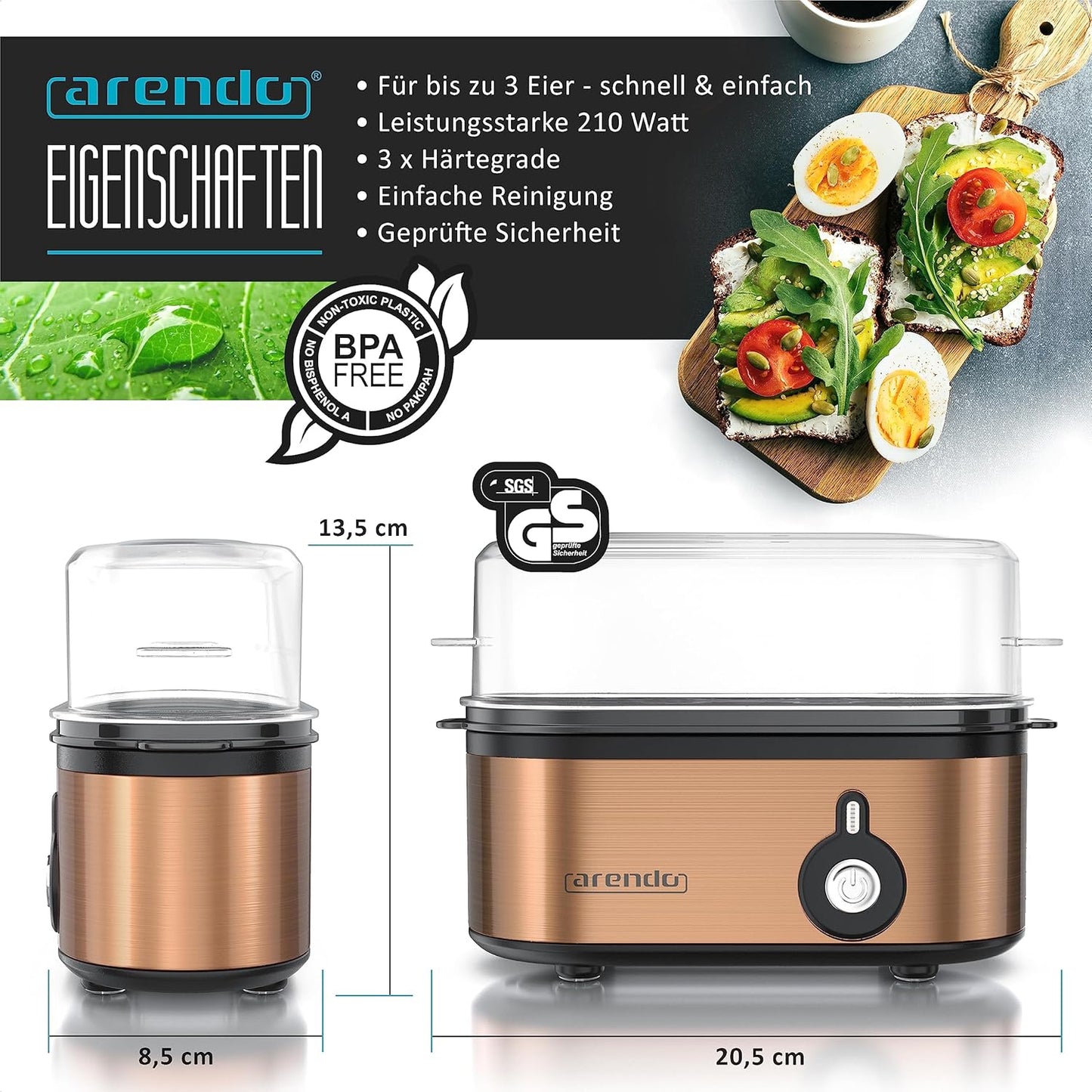 Eierkocher Threecook, Kupfer