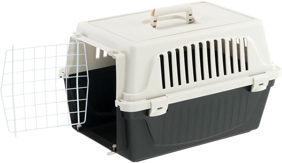 Transportbox für kleine Haustiere bis 5 kg, 1 Tür L 48 x B 33 x H 29 cm Schwarz
