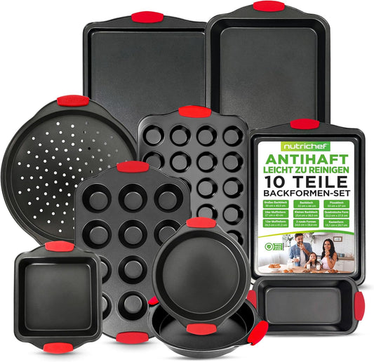 10-teiliges Backformen Set, 10 Piece Set Schwarz
