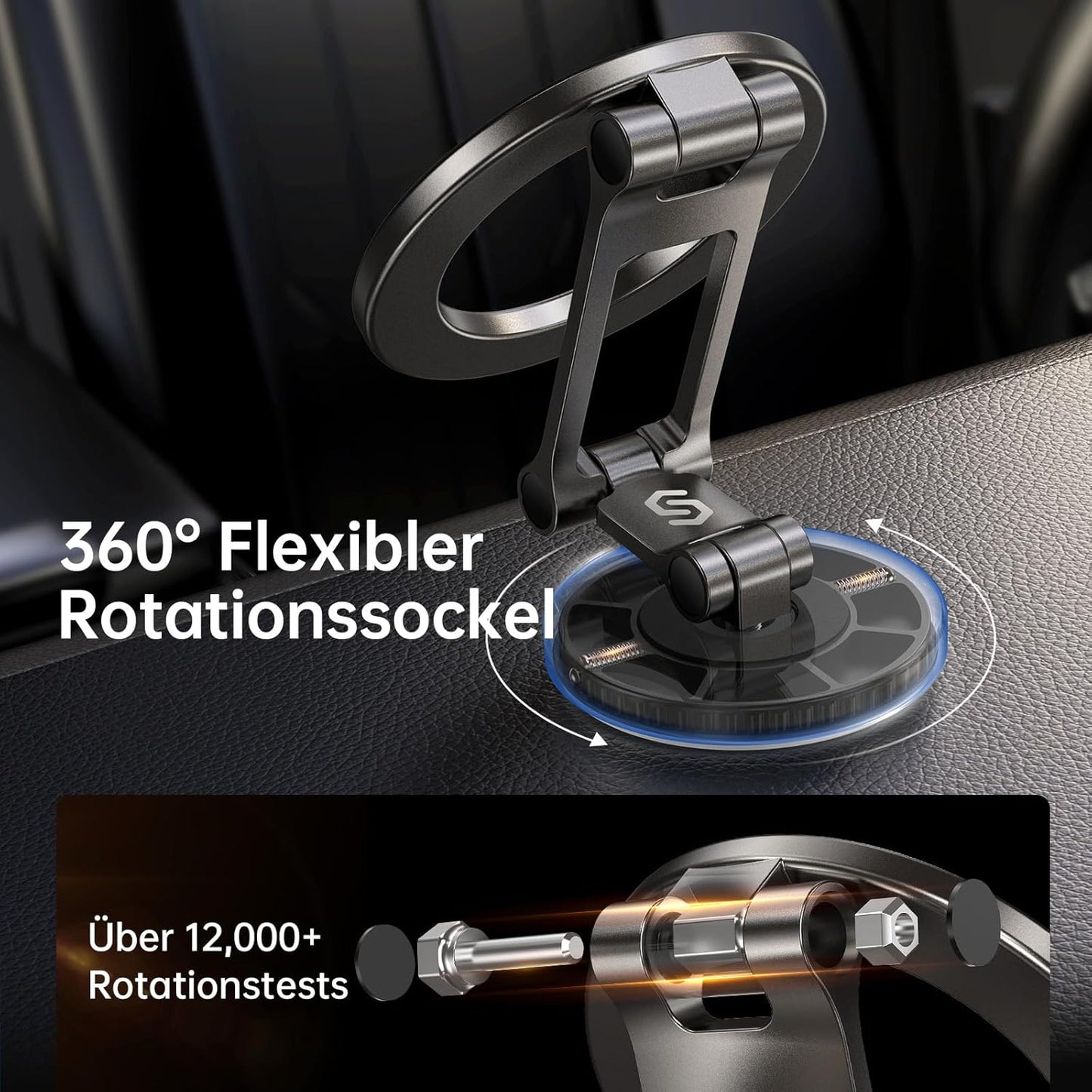 Magnetische Handyhalterung für Auto (360° drehbar), Titanschwarz